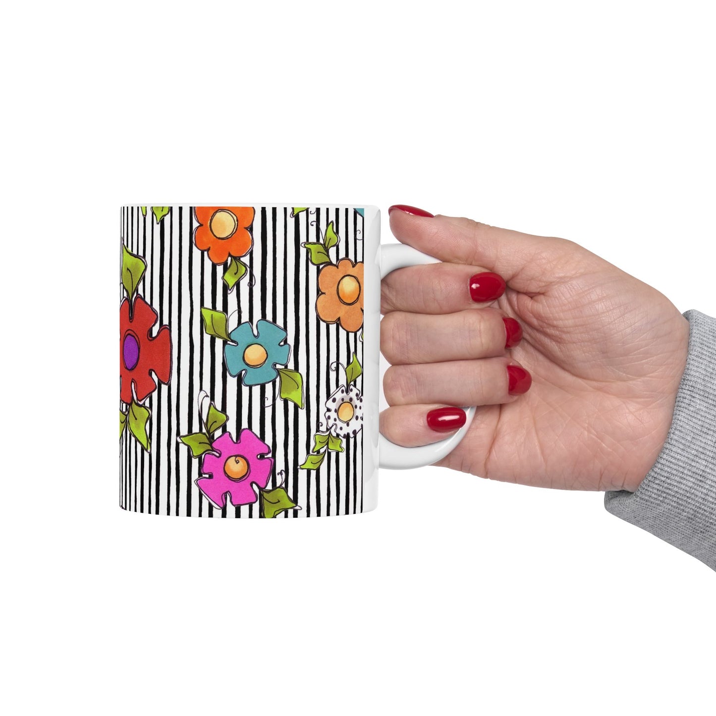 Dog Blooms White / Black Cup