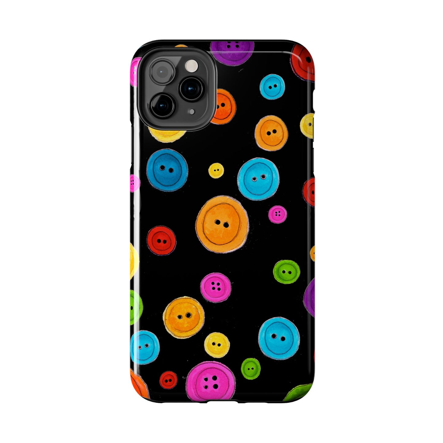 Button Dots Black Phone Case