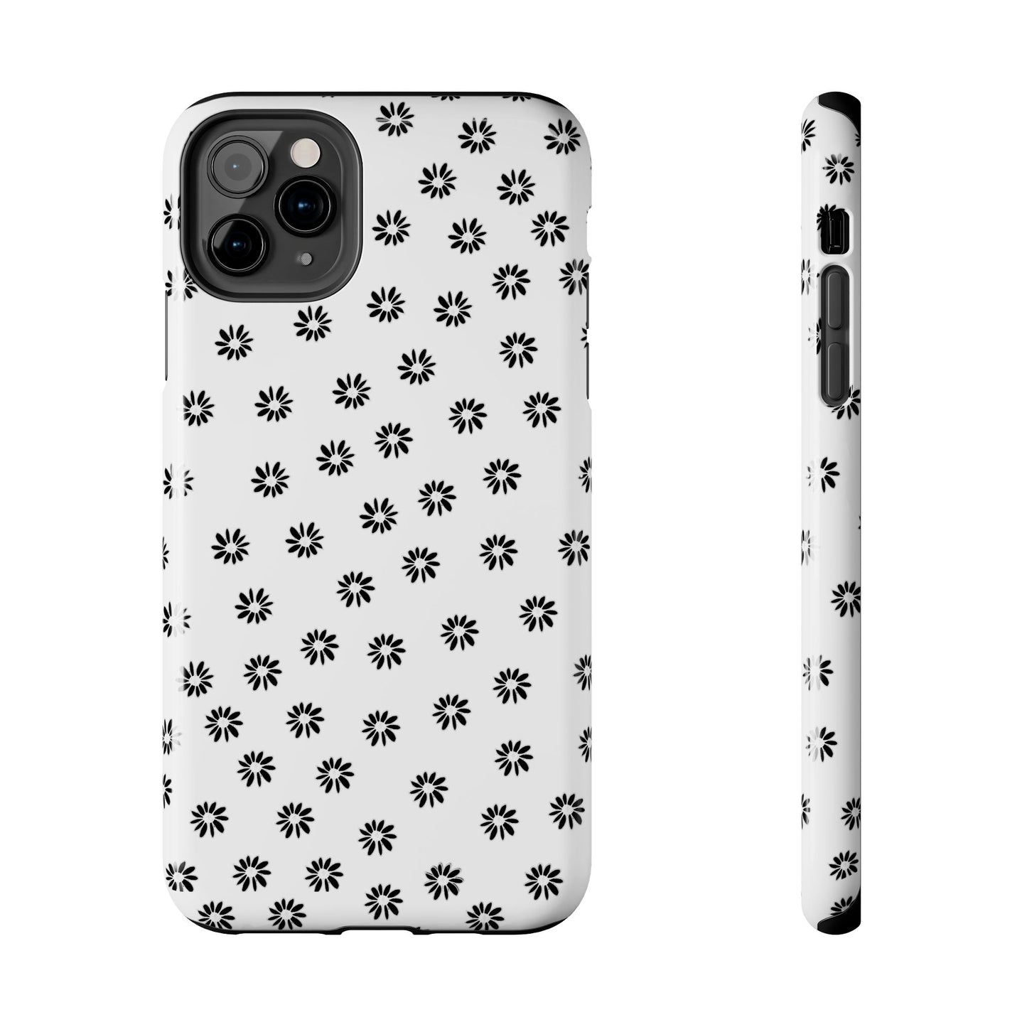 Daisy Dot White / Black Phone Case