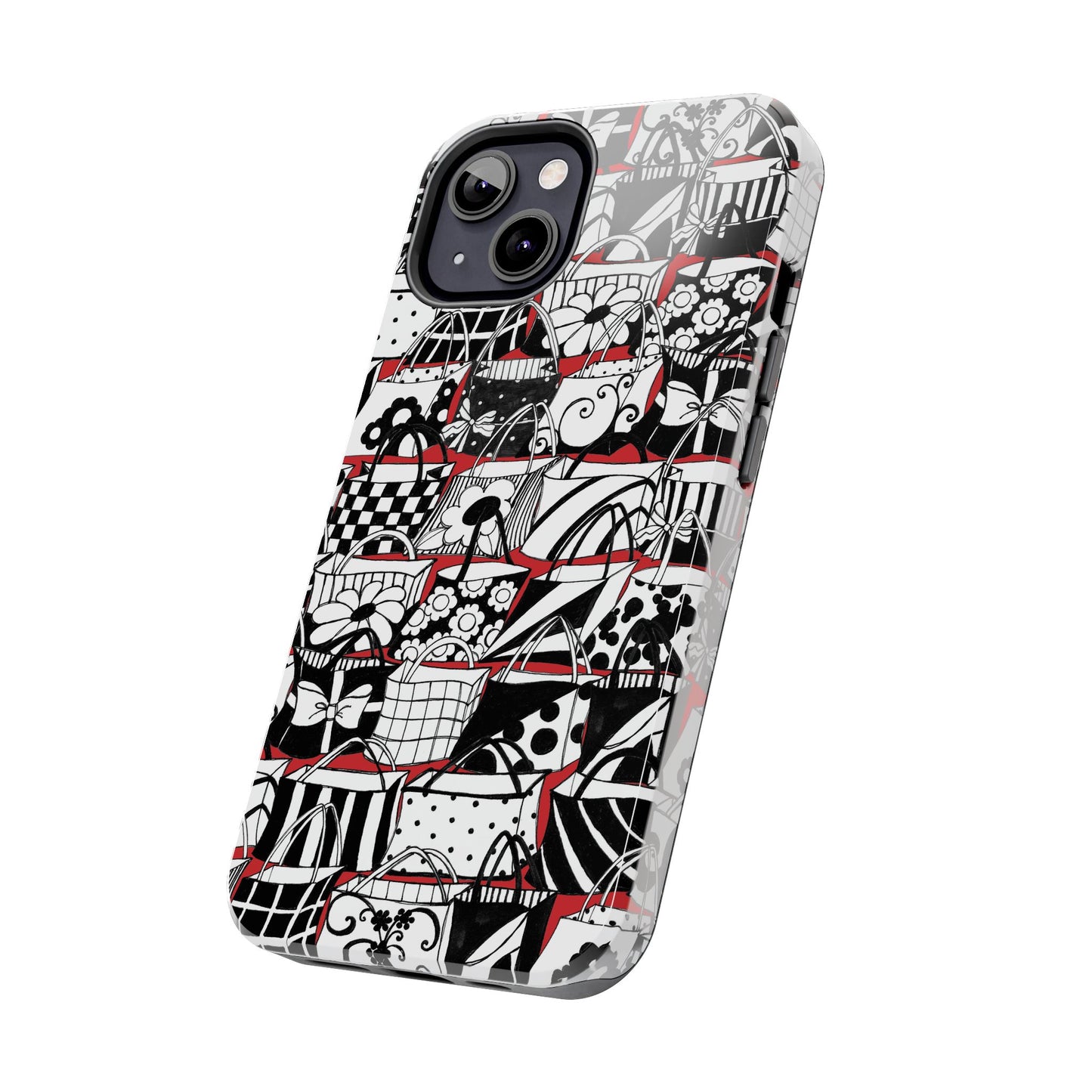 Totally Black, White & Red Phone Case