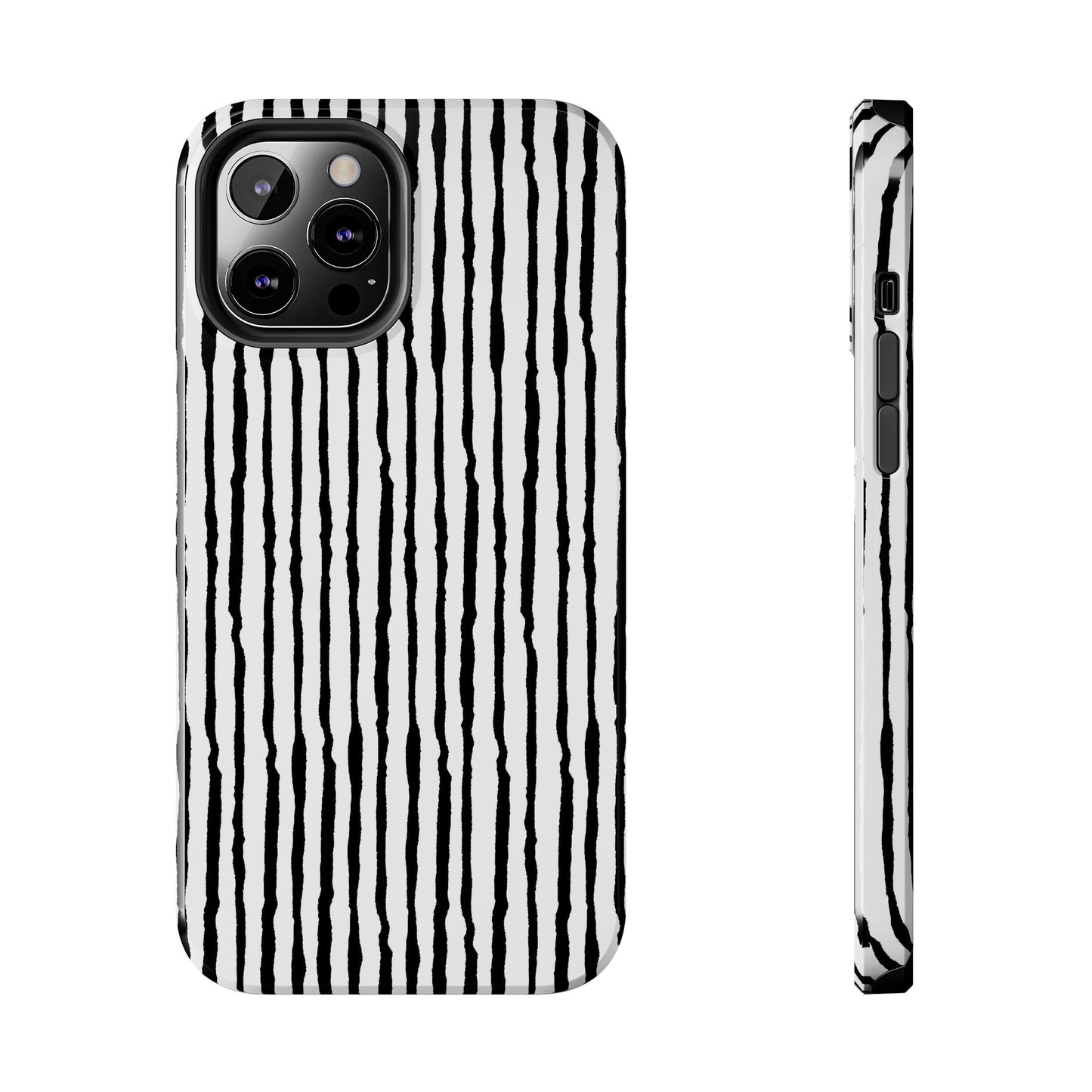 Sorta Stripe White / Black Phone Case