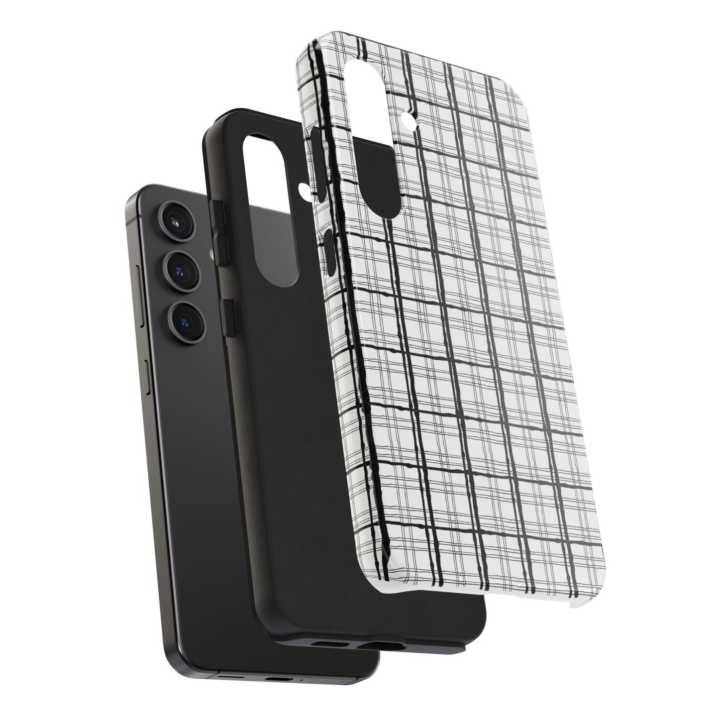 Sophistiplaid White / Black Phone Case