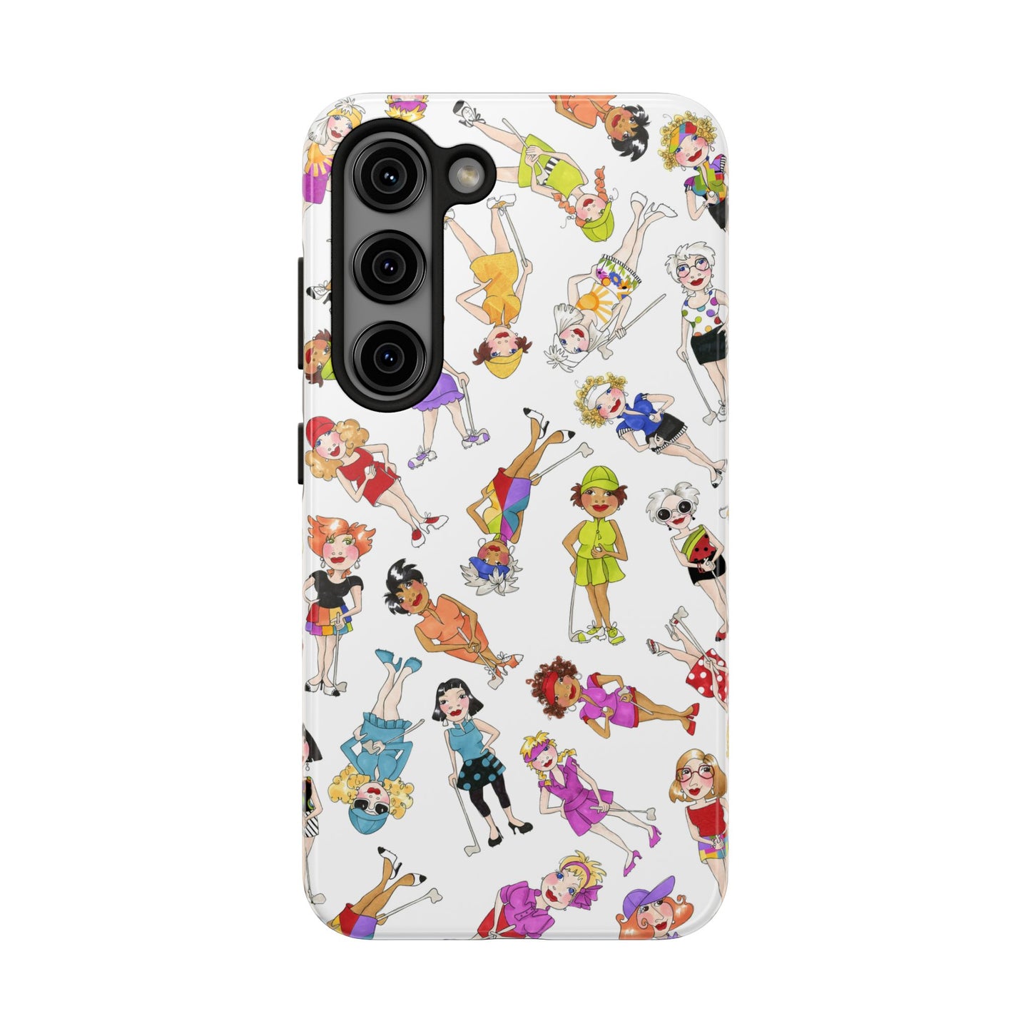 Tossed Golfer Girls White Phone Case