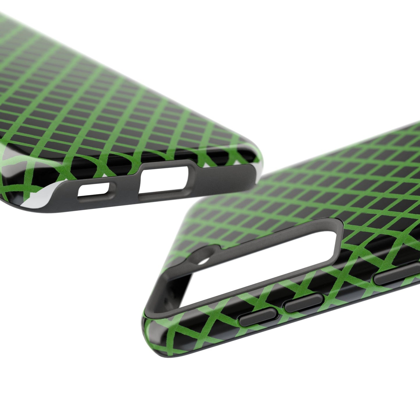 Trellis Green / Black Phone Case