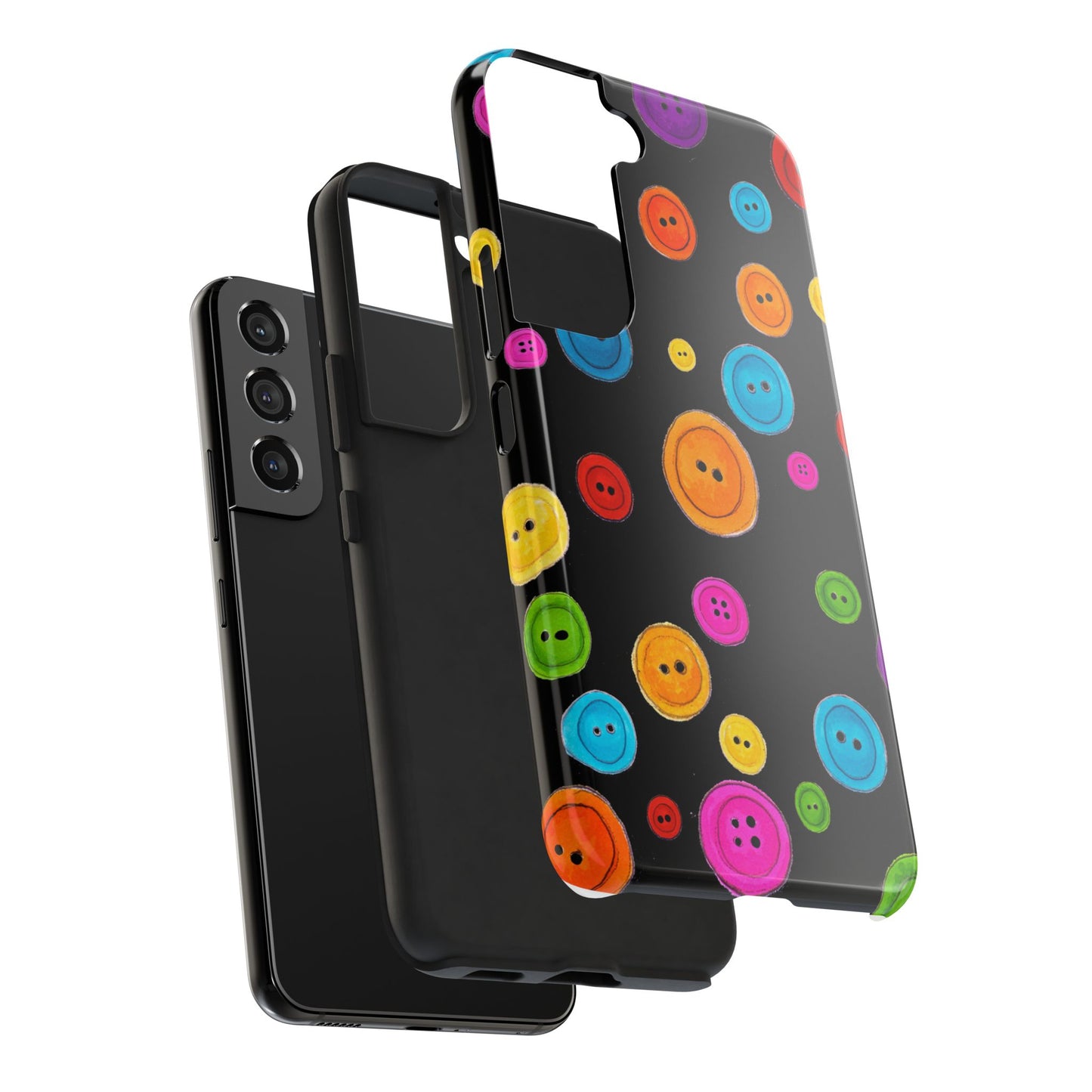Button Dots Black Phone Case