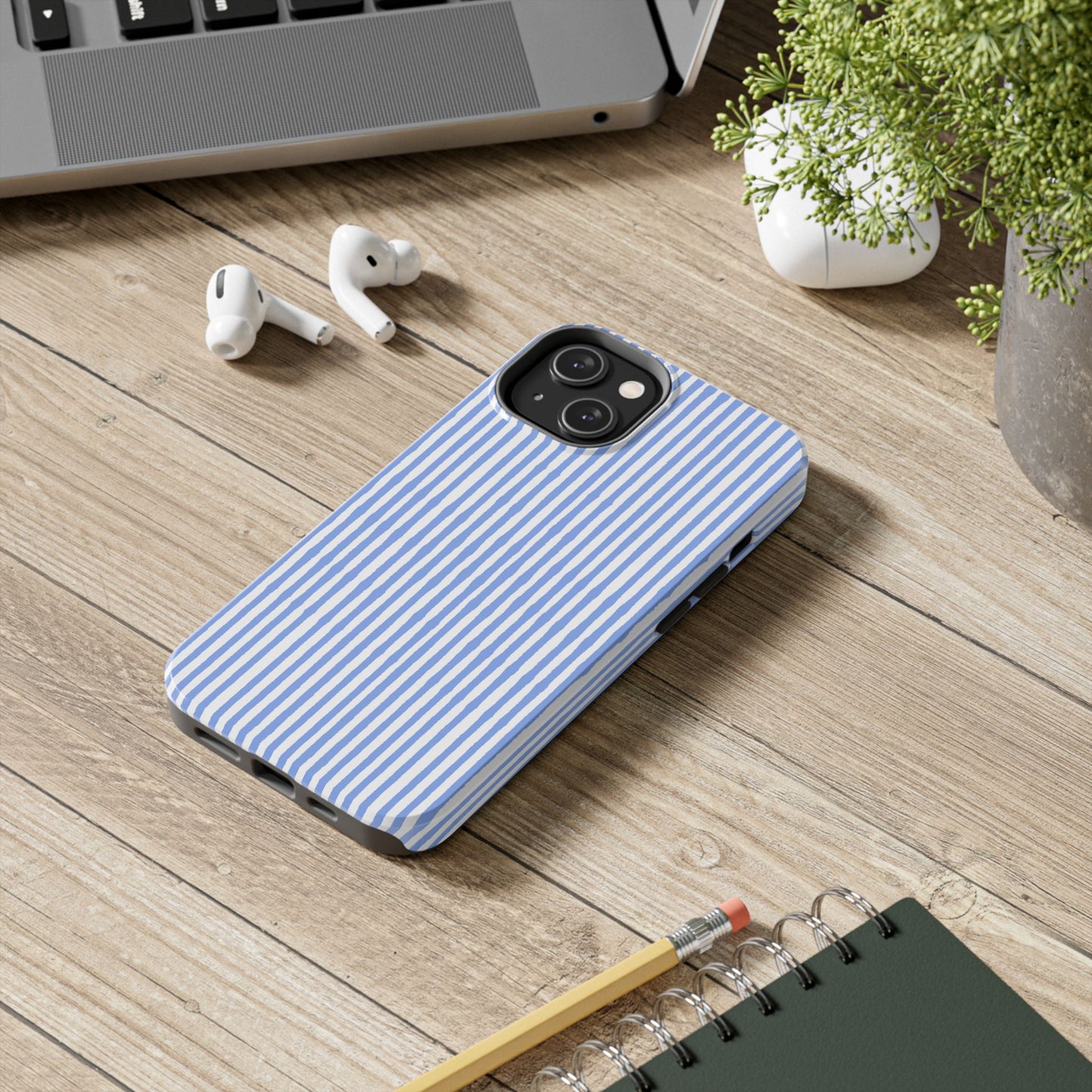 Lazy Stripe Blue / White Phone Case