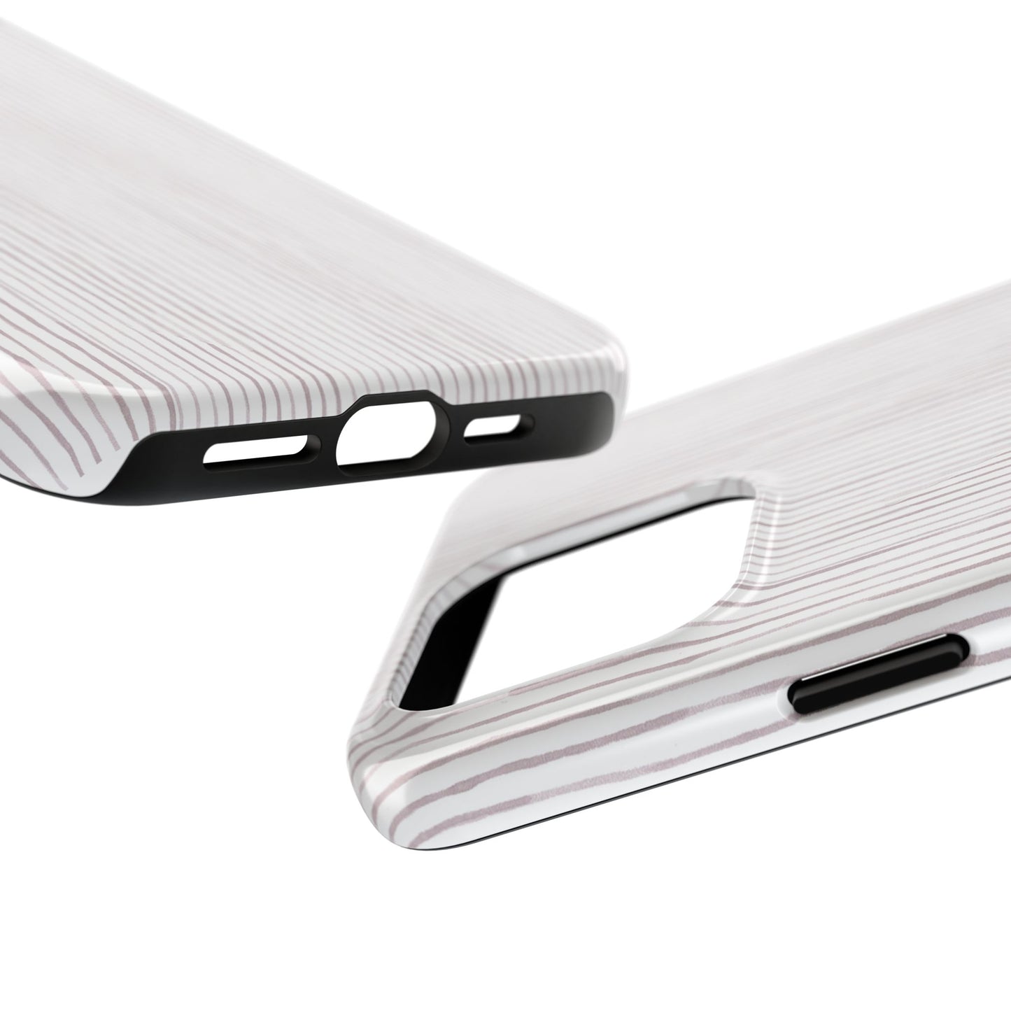 Happy Stripe White / Silver Phone Case