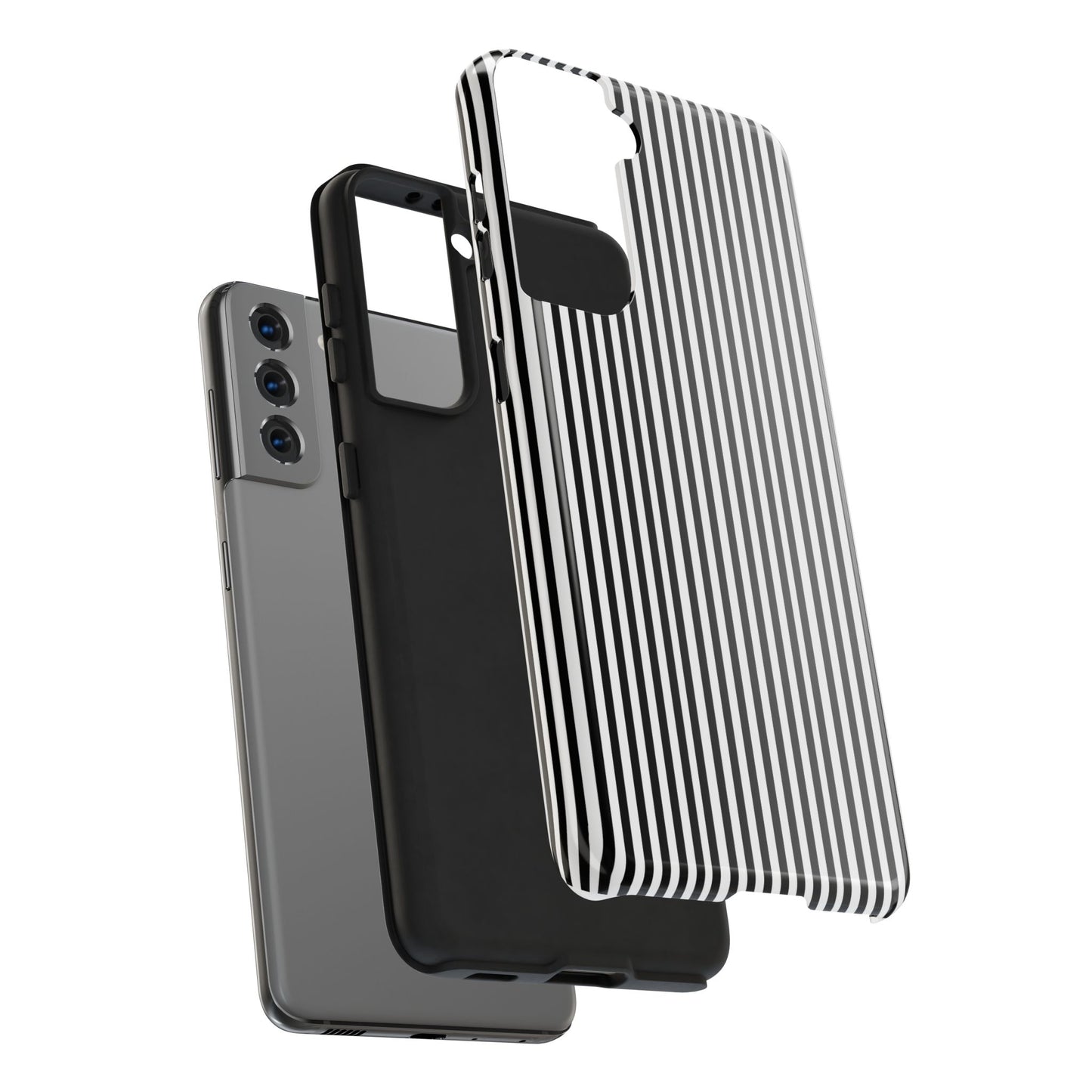 Stripe White / Black Phone Case