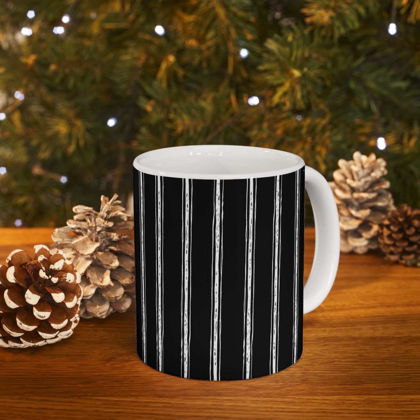 Napkin Stripe Black / White Cup