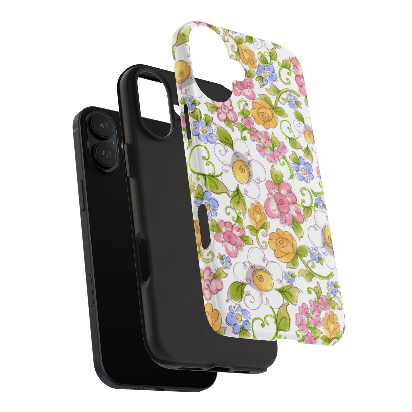 Flower Frolic White Phone Case