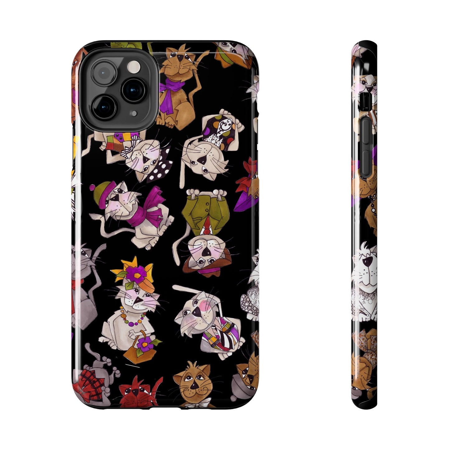 Spice Cats Tossed Black Phone Case