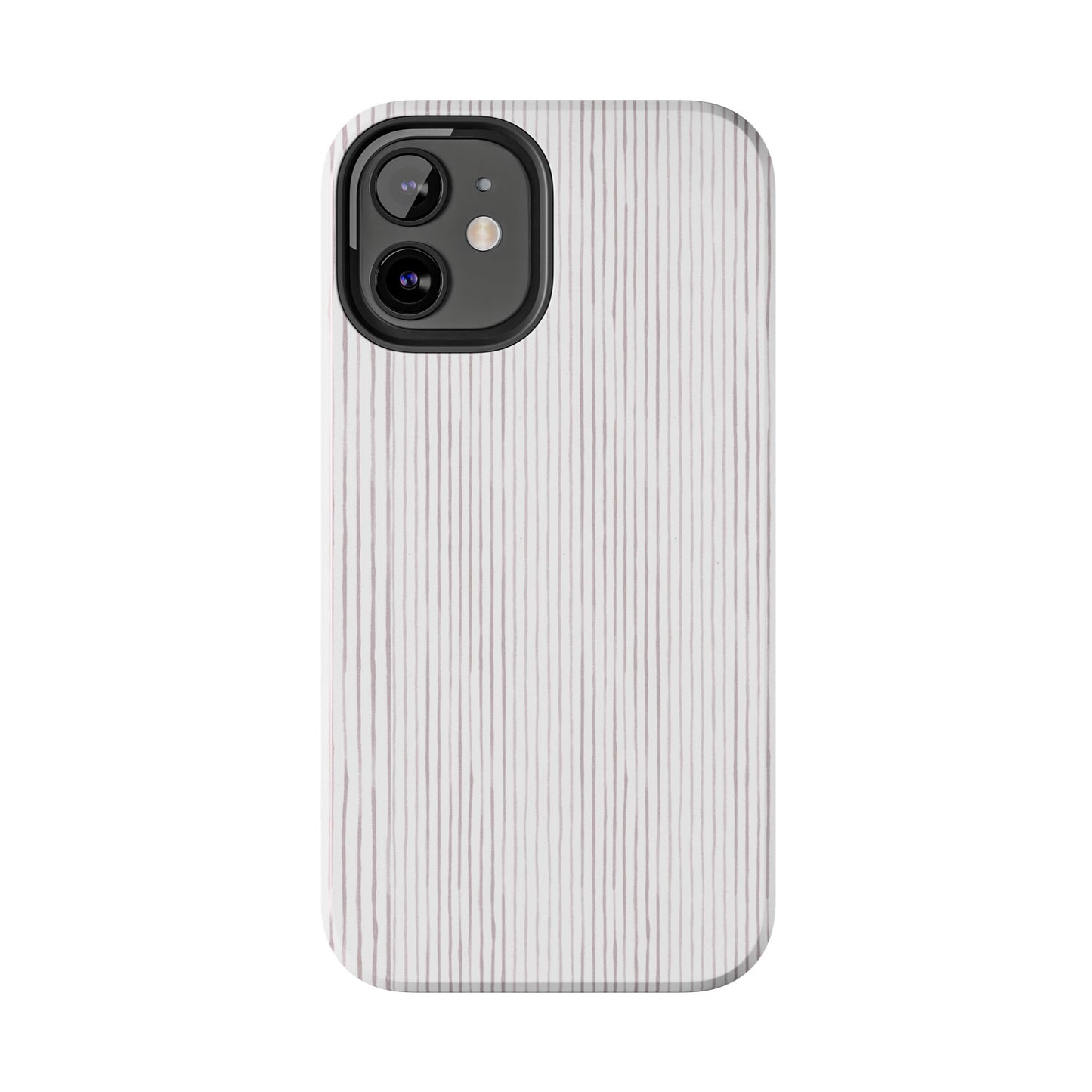 Happy Stripe White / Silver Phone Case