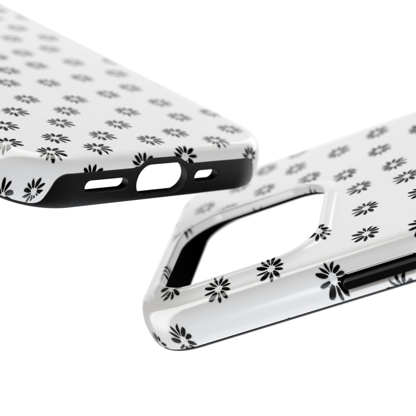 Daisy Dot White / Black Phone Case