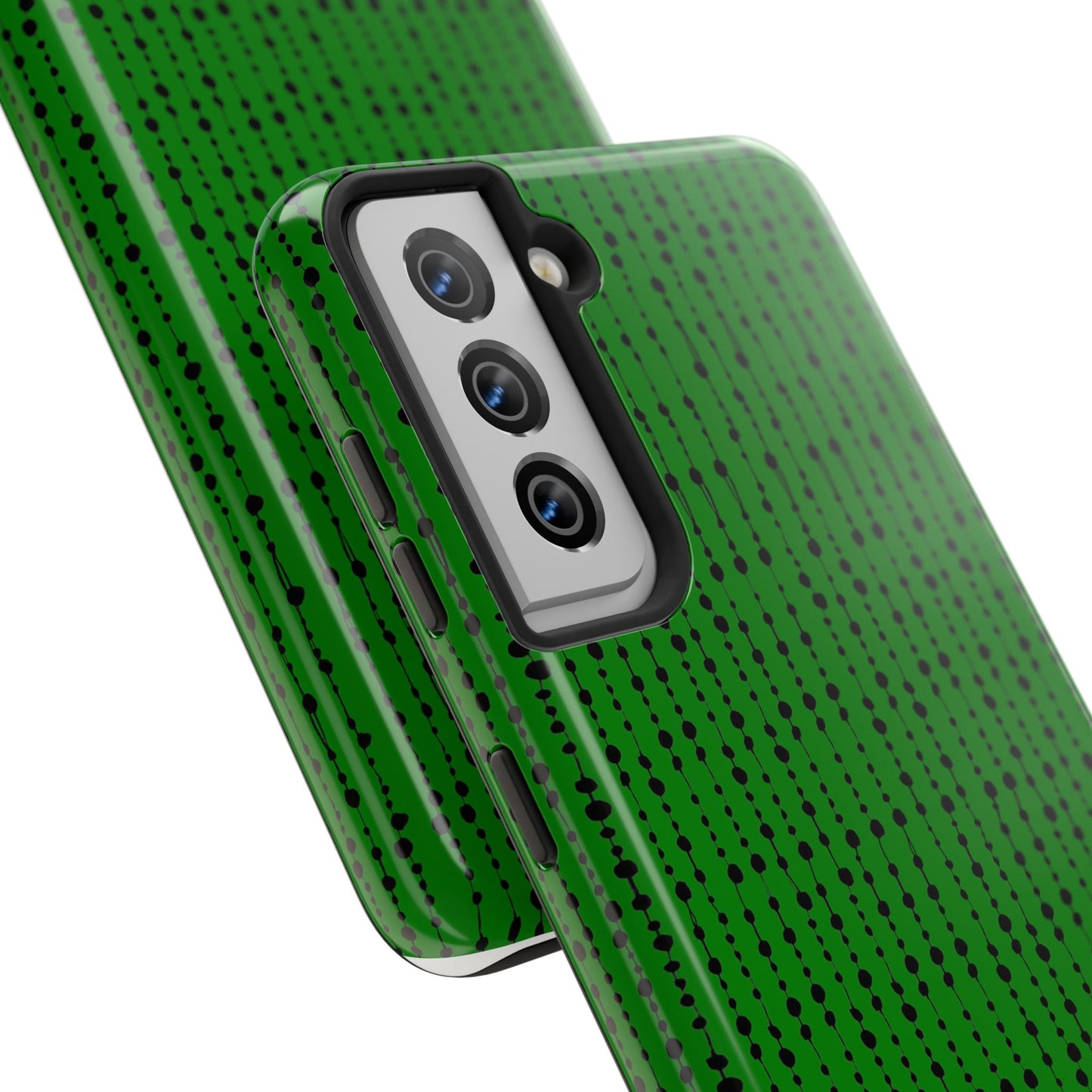 Beaded Curtain Green / Black Phone Case