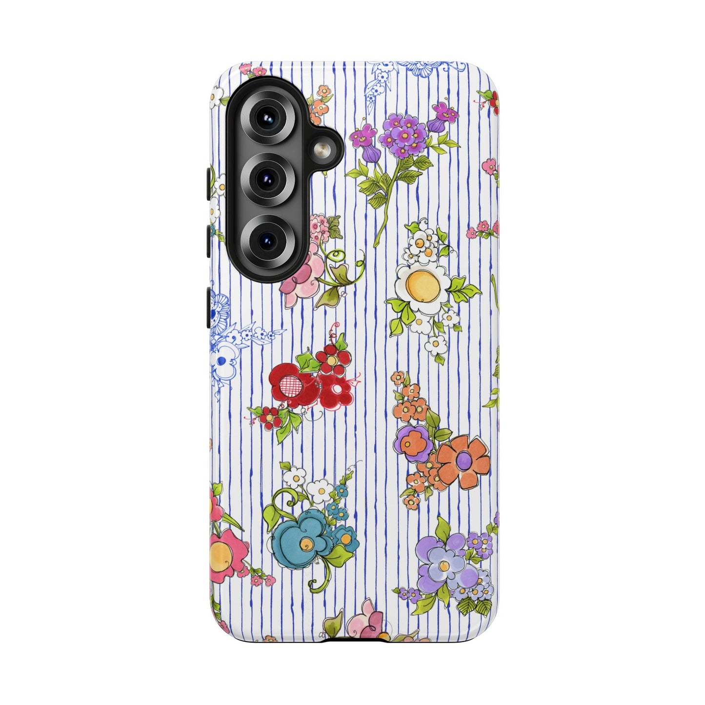 Mixed Bouquets Blue / White Phone Case