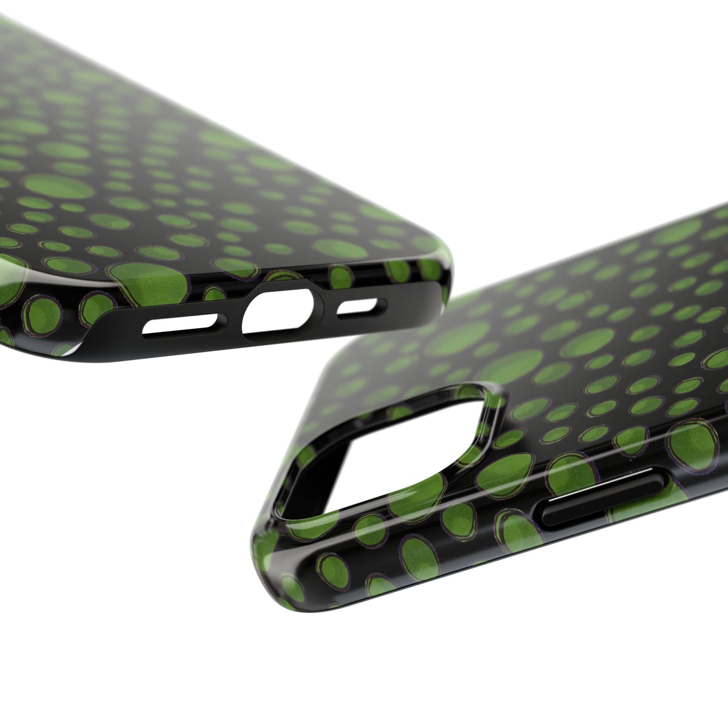 Dot Assortment Black / Green Phone Case