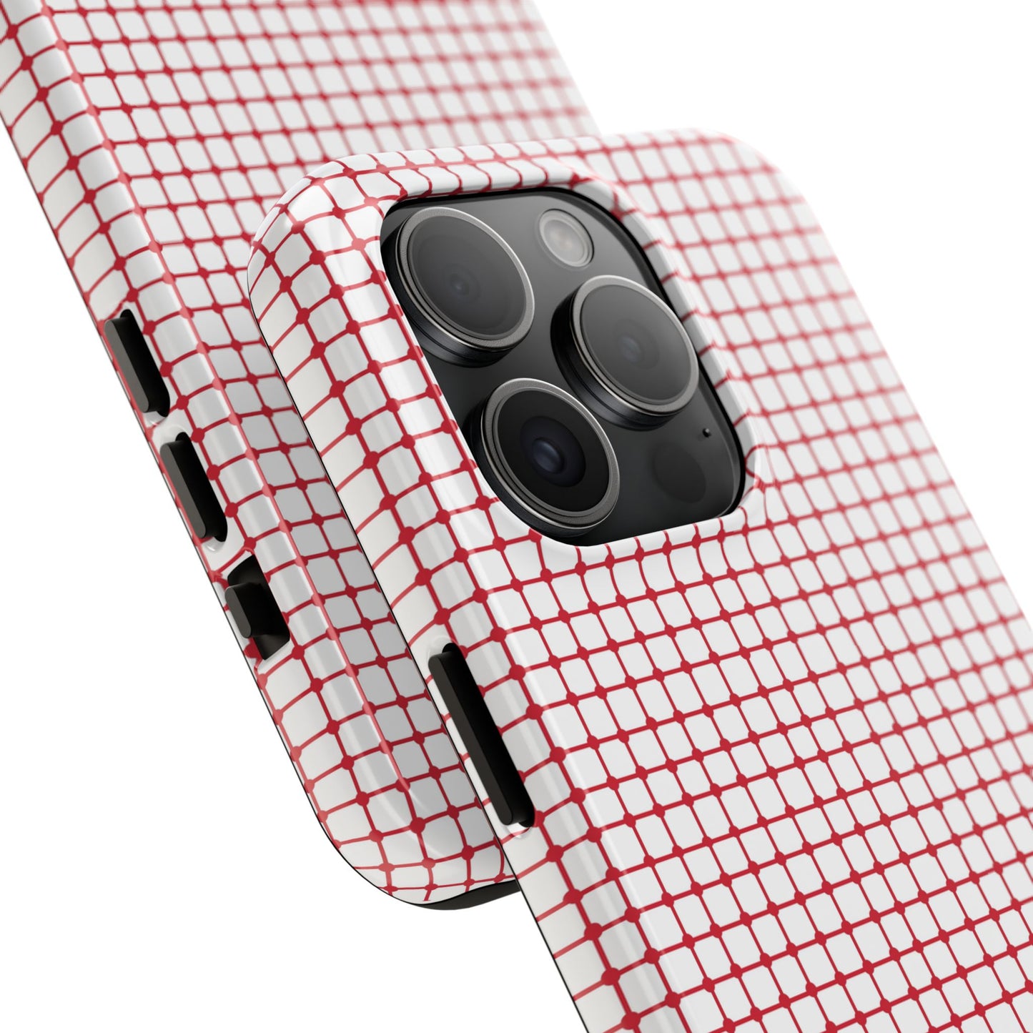 Dot Grid White / Red Phone Case