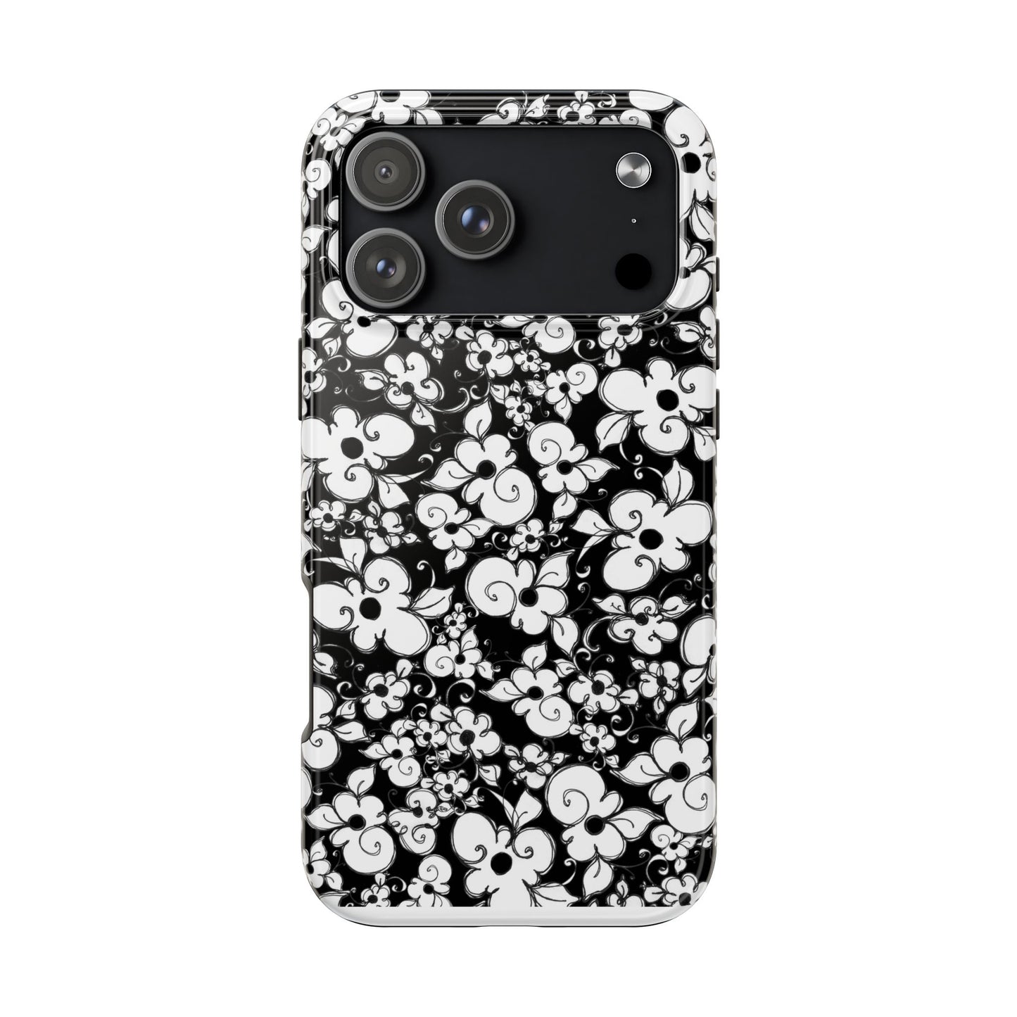 Dog Daisies Black Phone Case