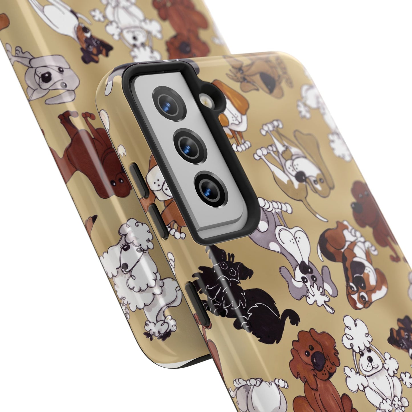 Tossed Doggies Tan Phone Case