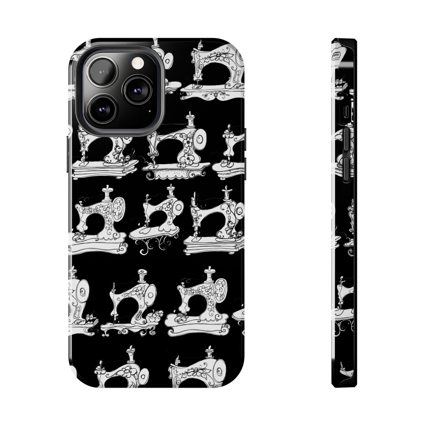 Sew Sew Black / White Phone Case