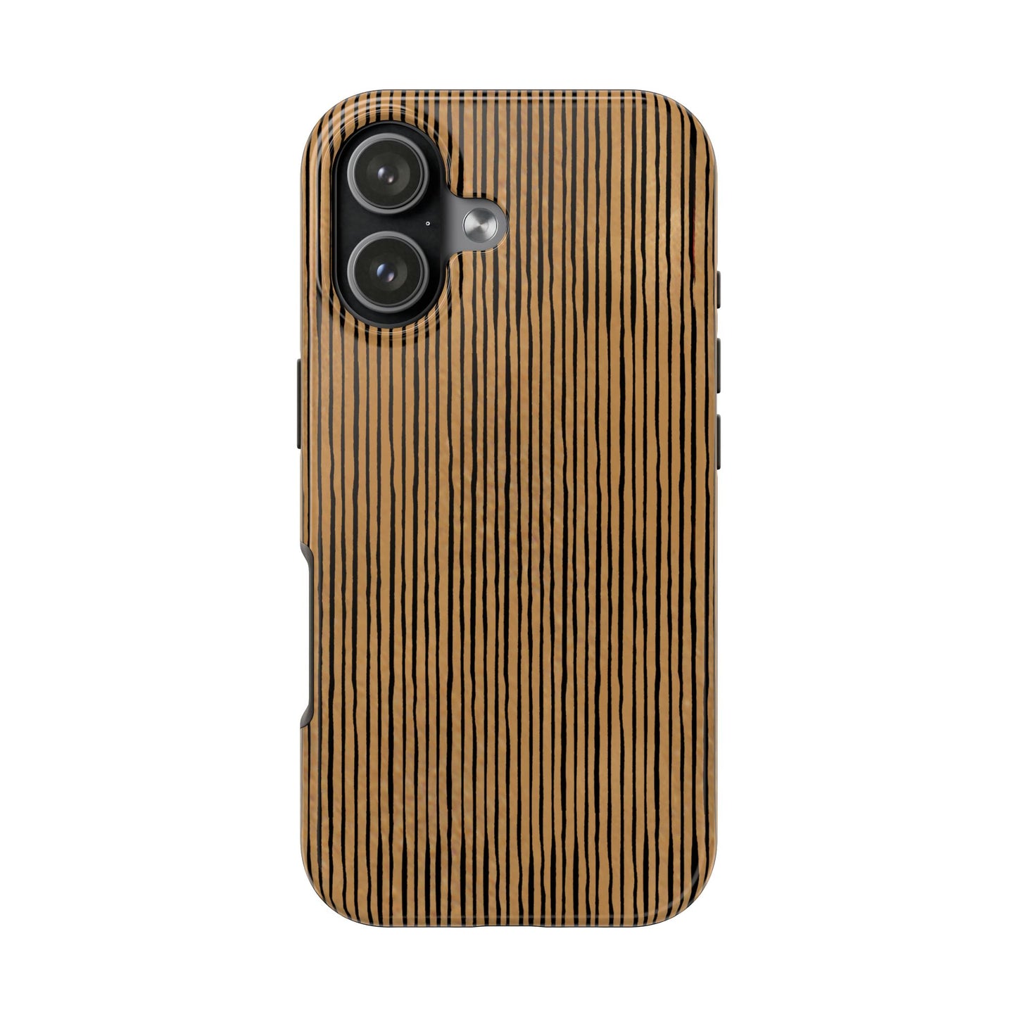 Quirky Pin Stripe Tan / Black Phone Case