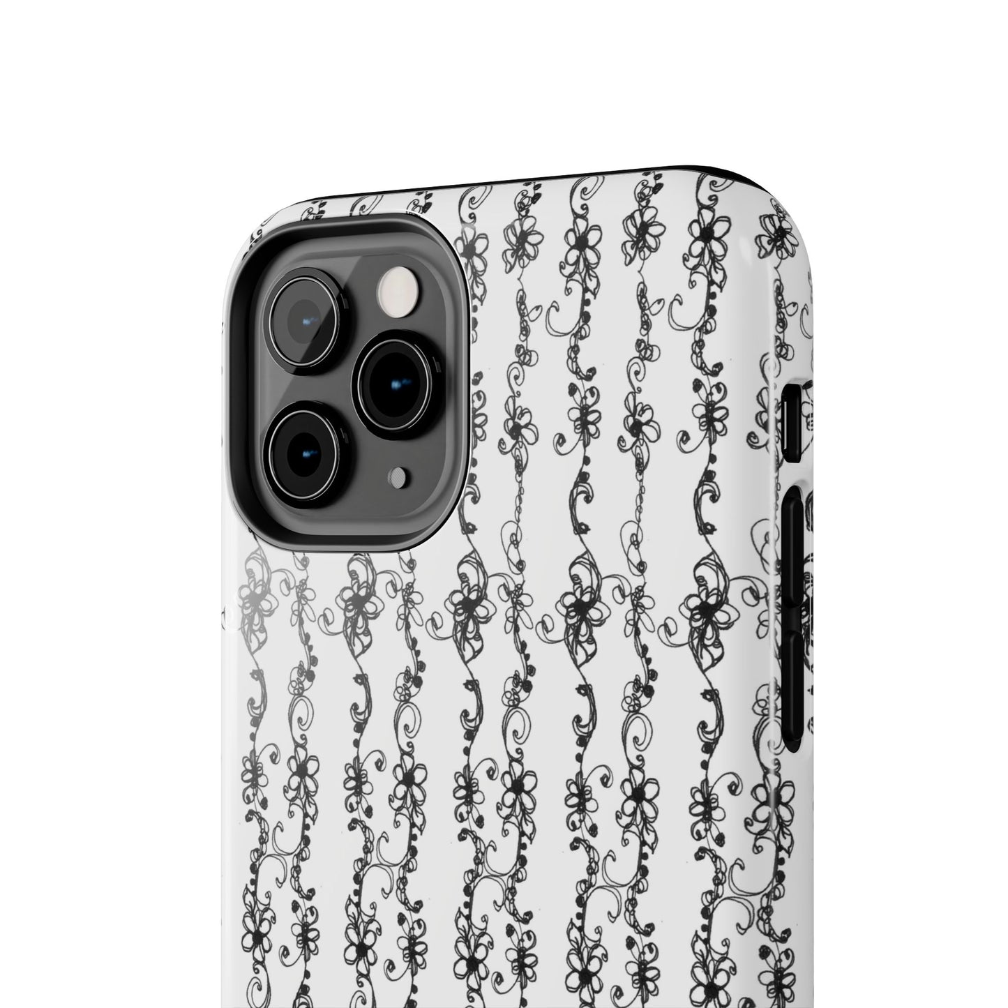 Flower Scroll Stripe Phone Case