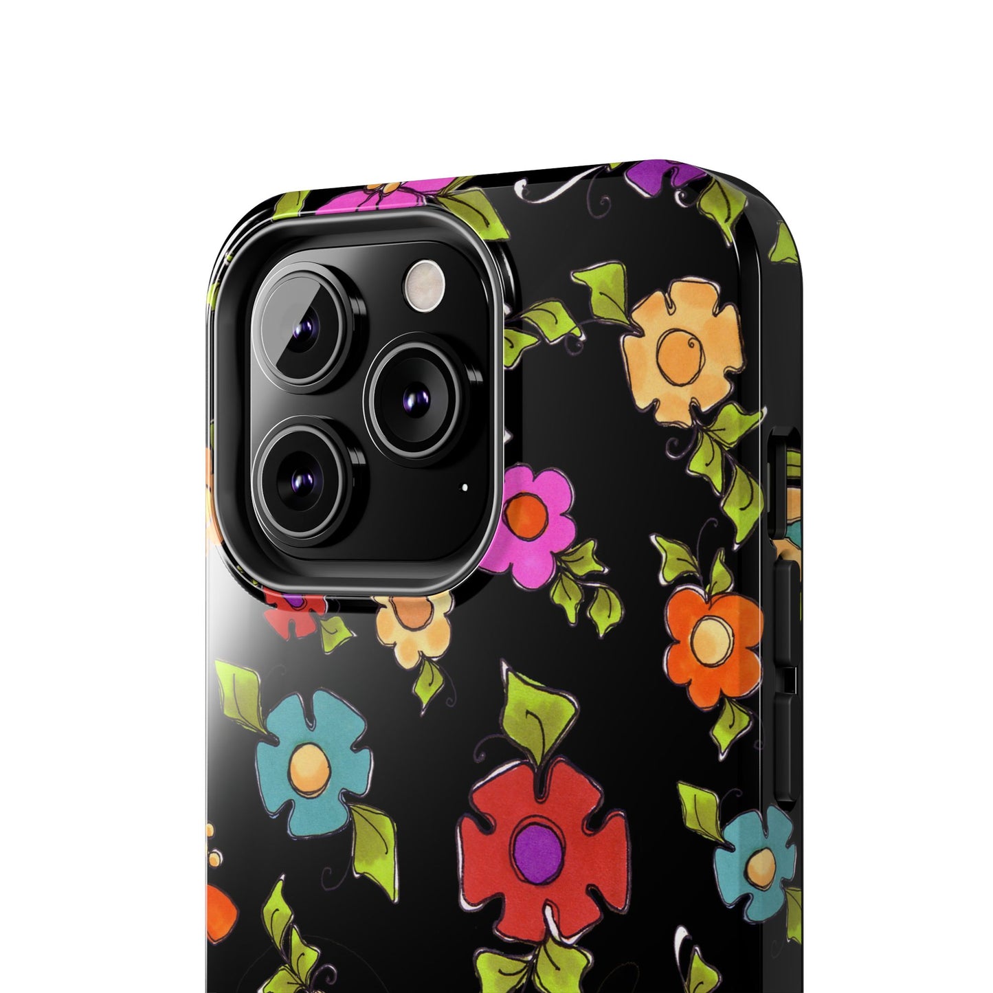 Dog Blooms Black Phone Case