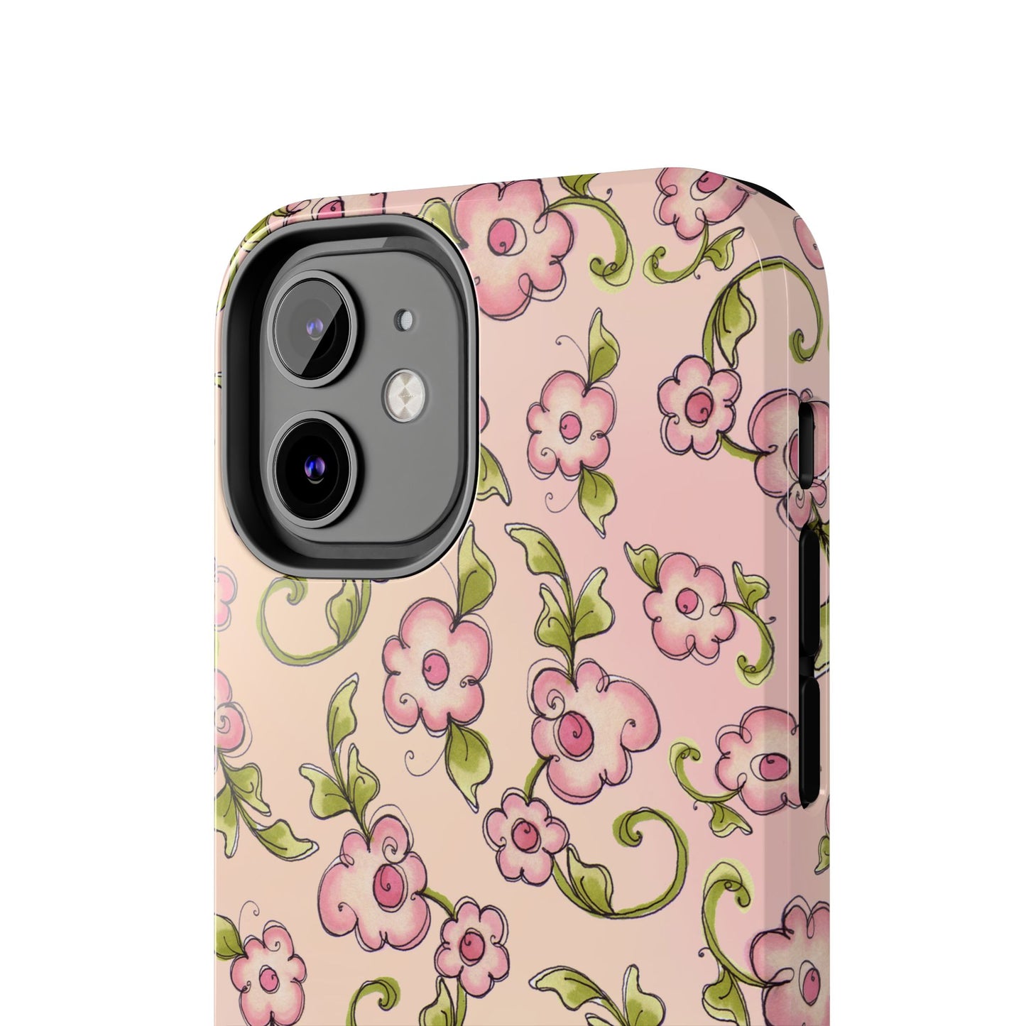 Scroll Daisies Peach / Peach Phone Case