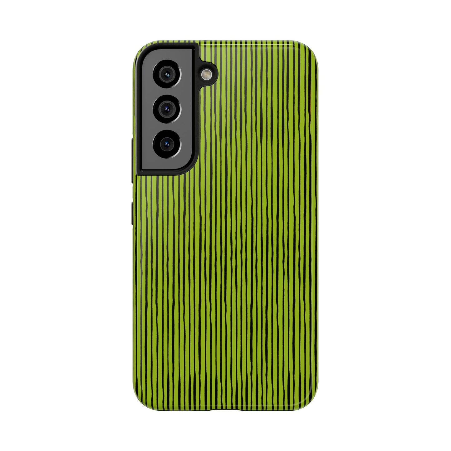 Quirky Pin Stripe Green / Black Phone Case