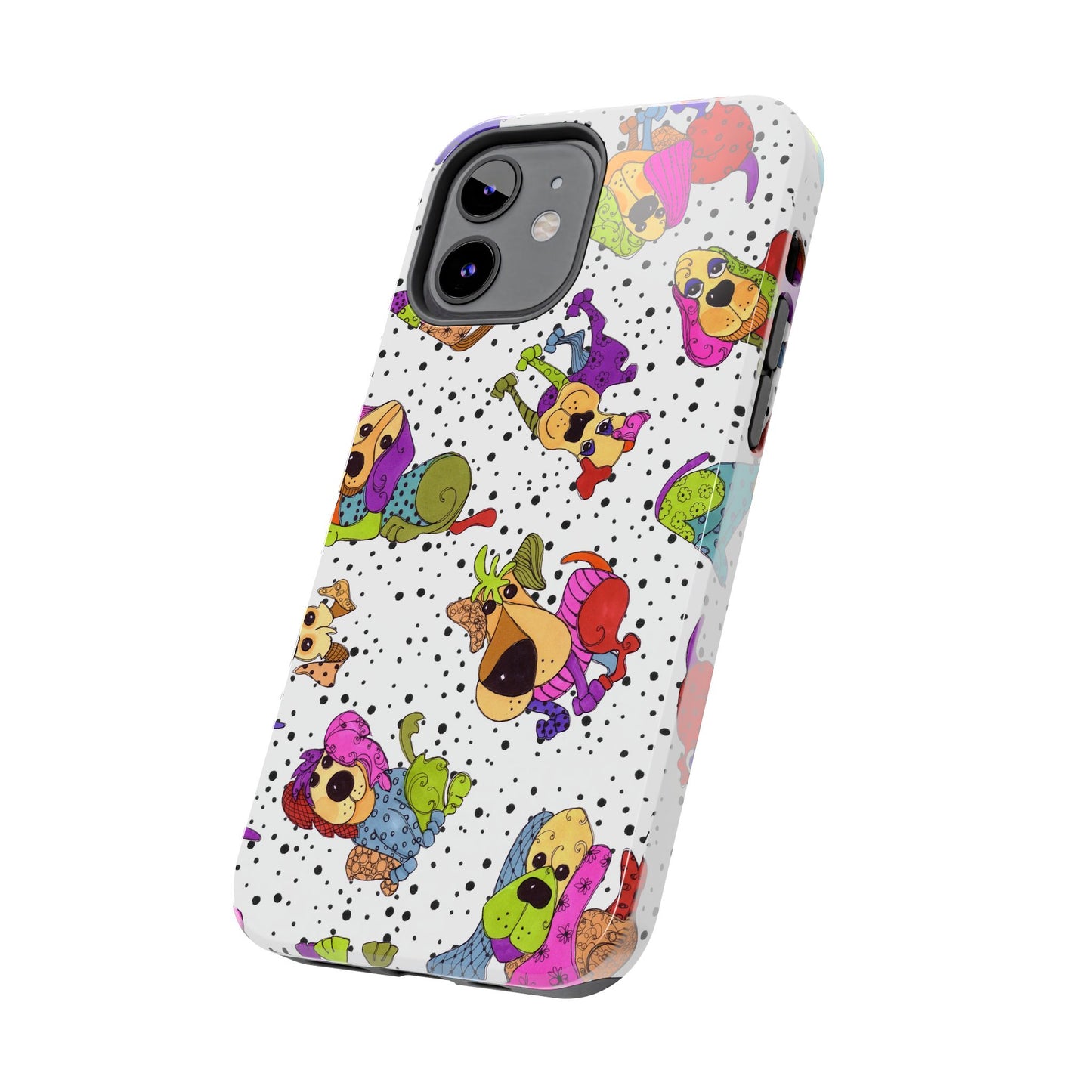 Tossed Happy Dogs White Phone Case