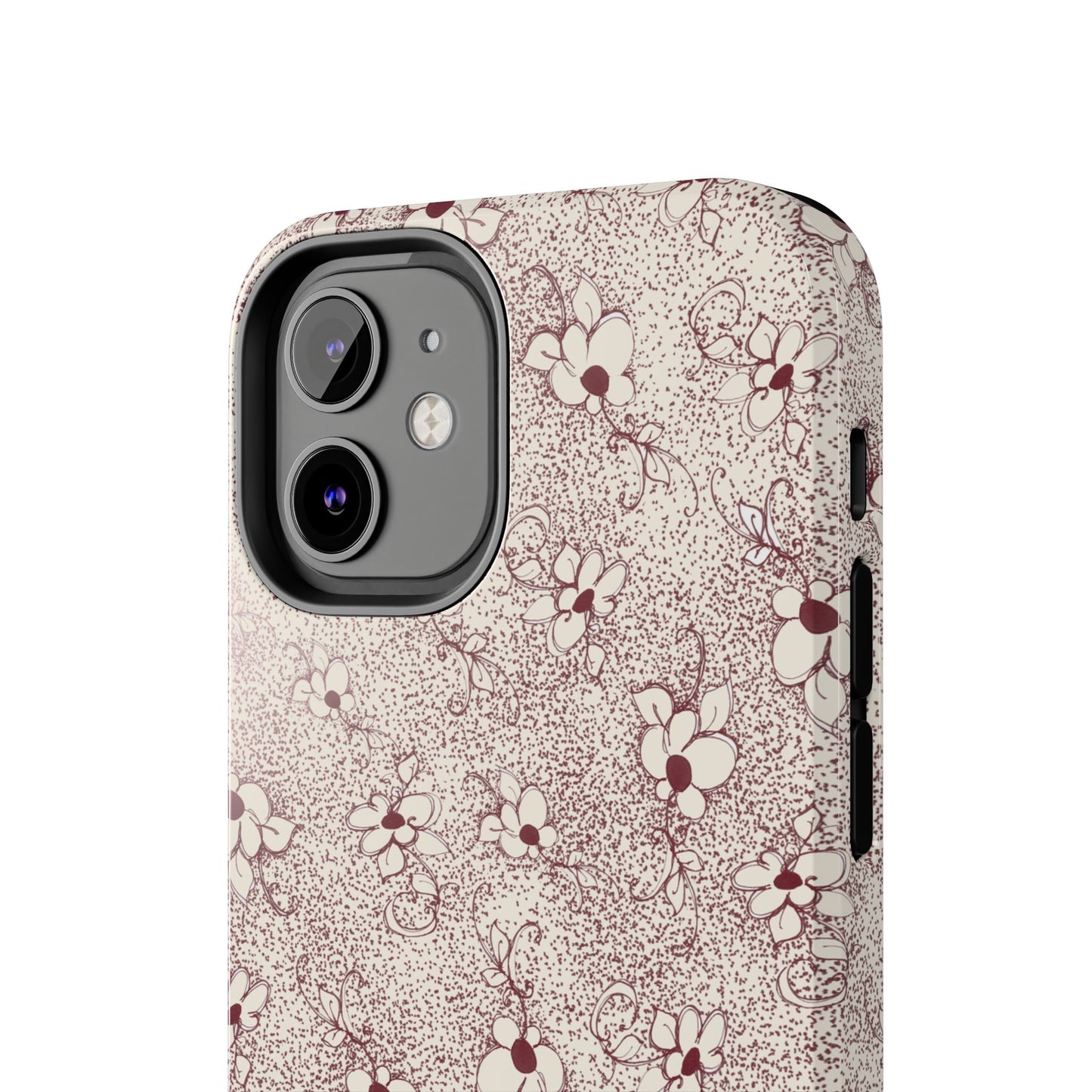 Daisy Flecks Ivory / Red Phone Case
