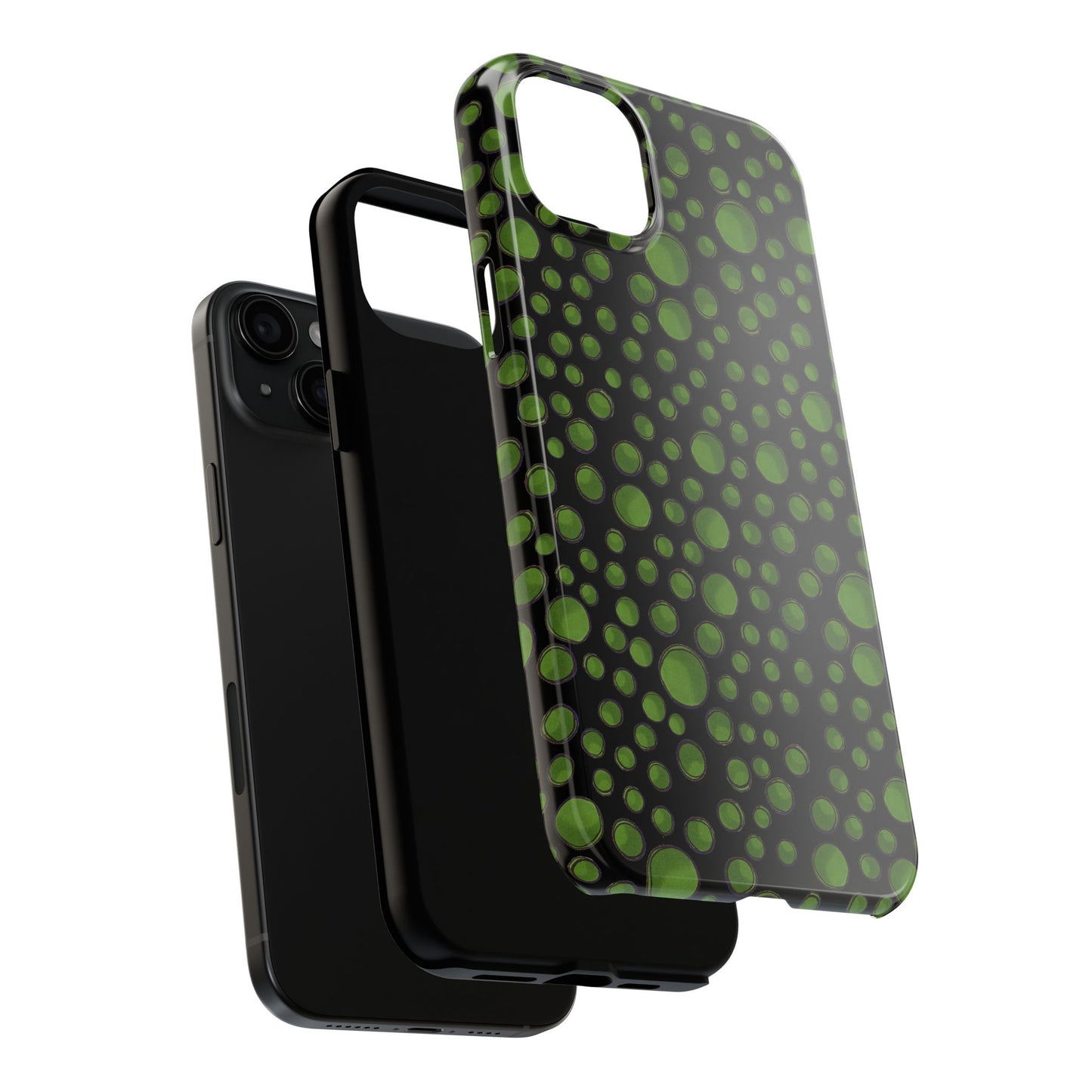 Dot Assortment Black / Green Phone Case