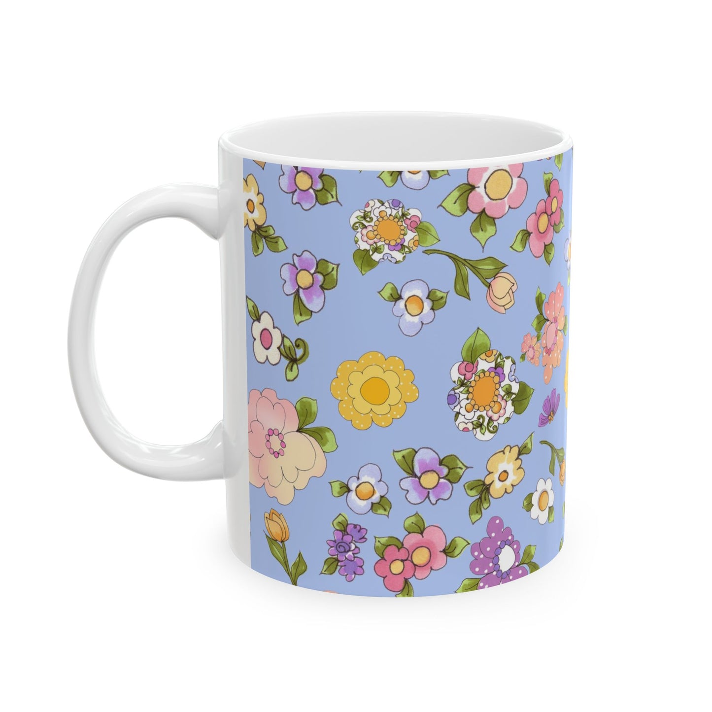 Flowery Blue Cup