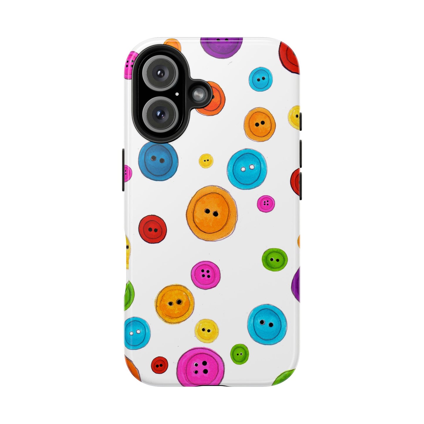 Button Dots White Phone Case