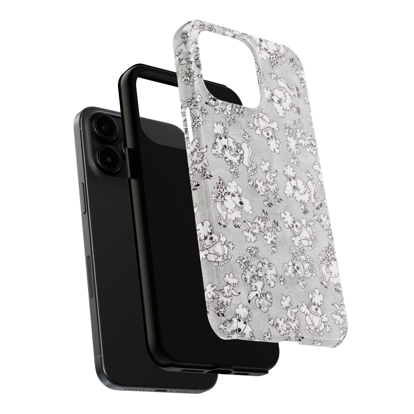 Paris Poodles Silver Phone Case