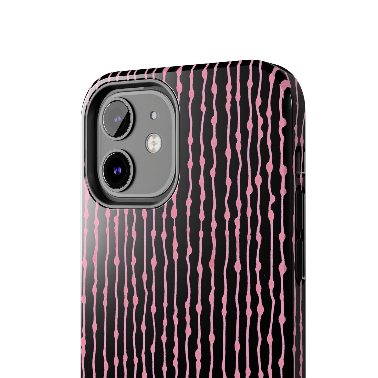 Faux Seersucker Black / Pink Phone Case