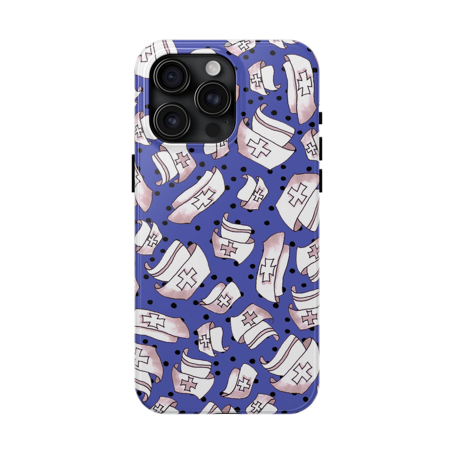 Med Hats Blue / Black Phone Case