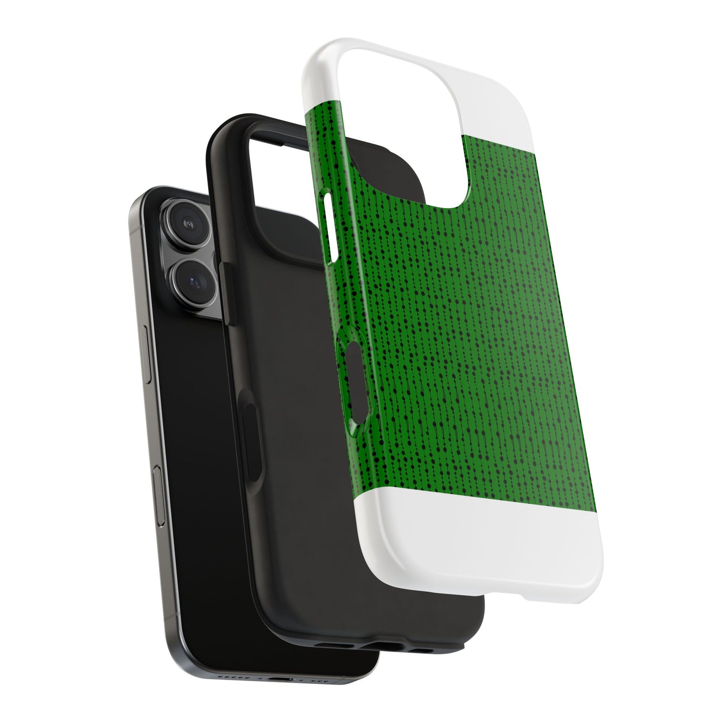 Beaded Curtain Green / Black Phone Case