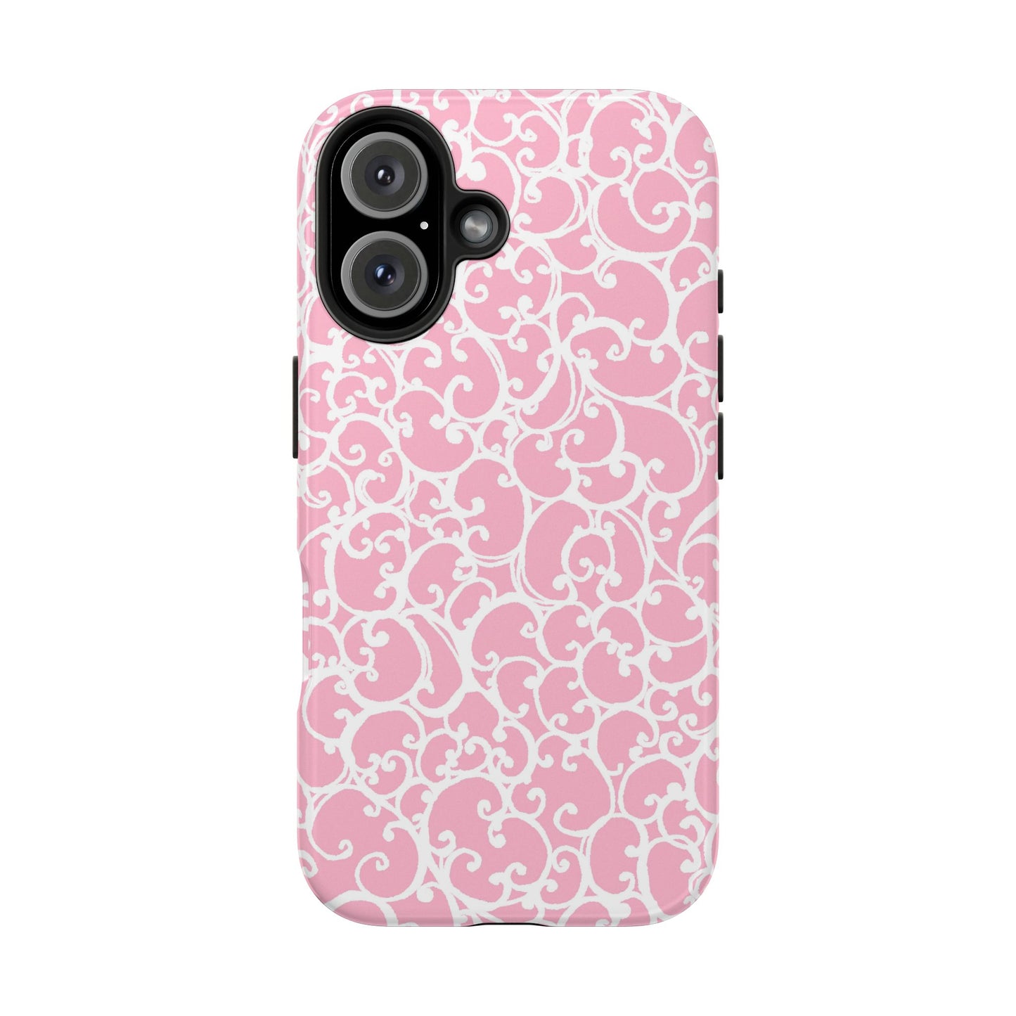 Scrollie Pink / White Phone Case