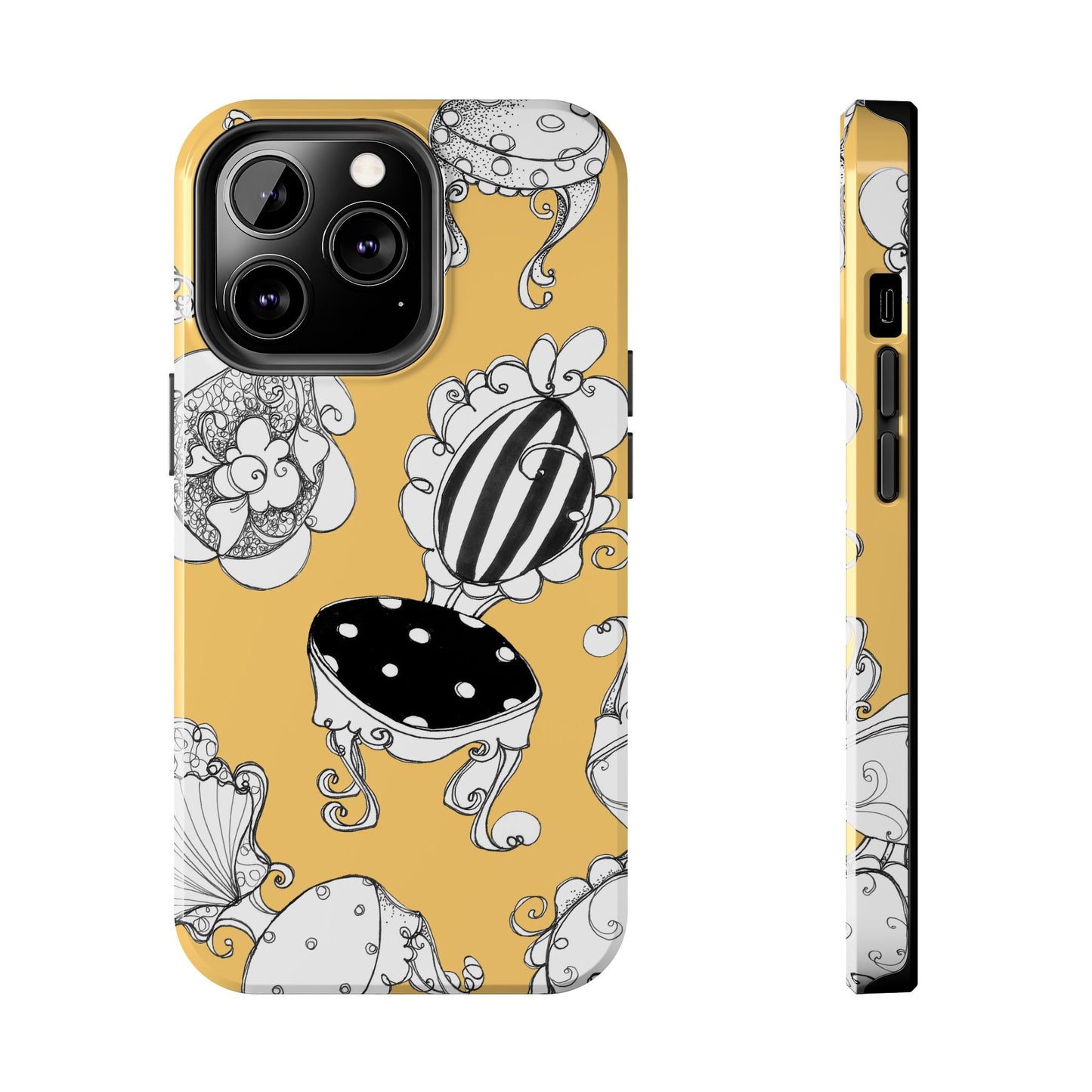 Bistro Chairs Yellow Phone Case