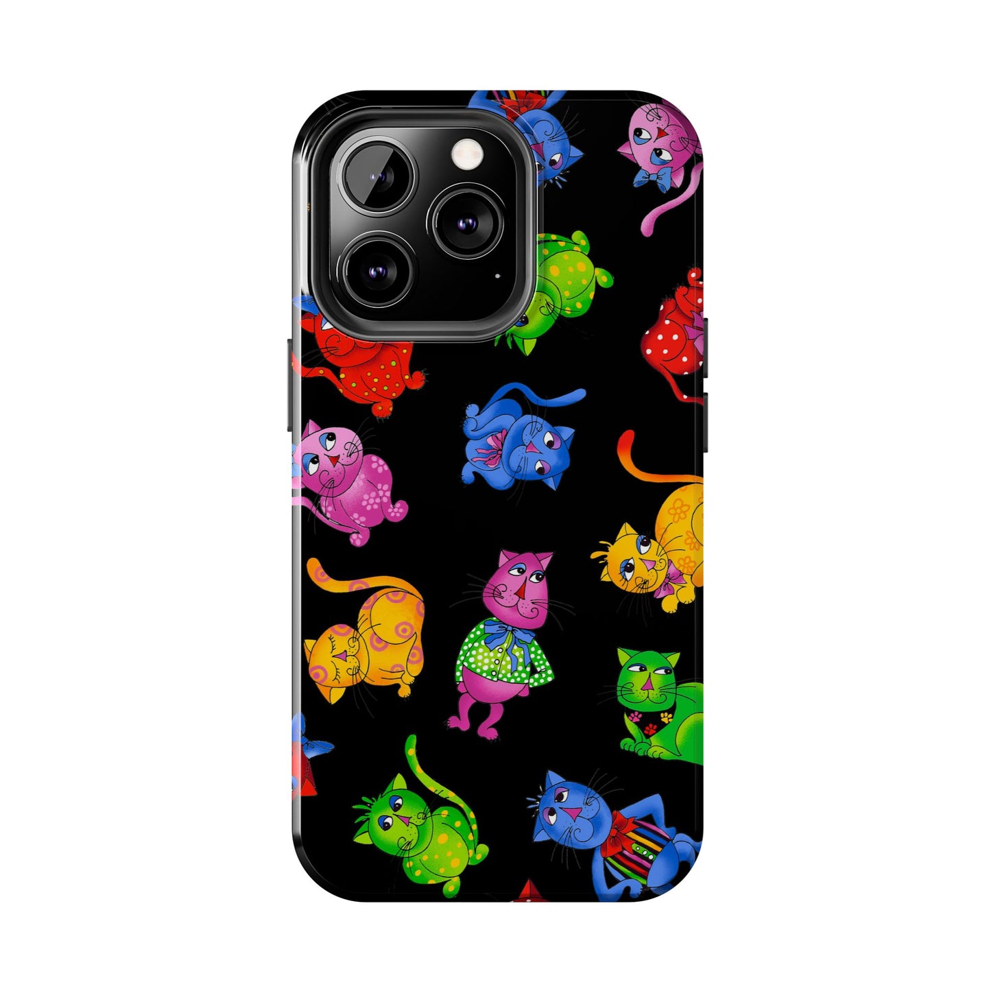 Tossed Cool Cats Black Phone Case
