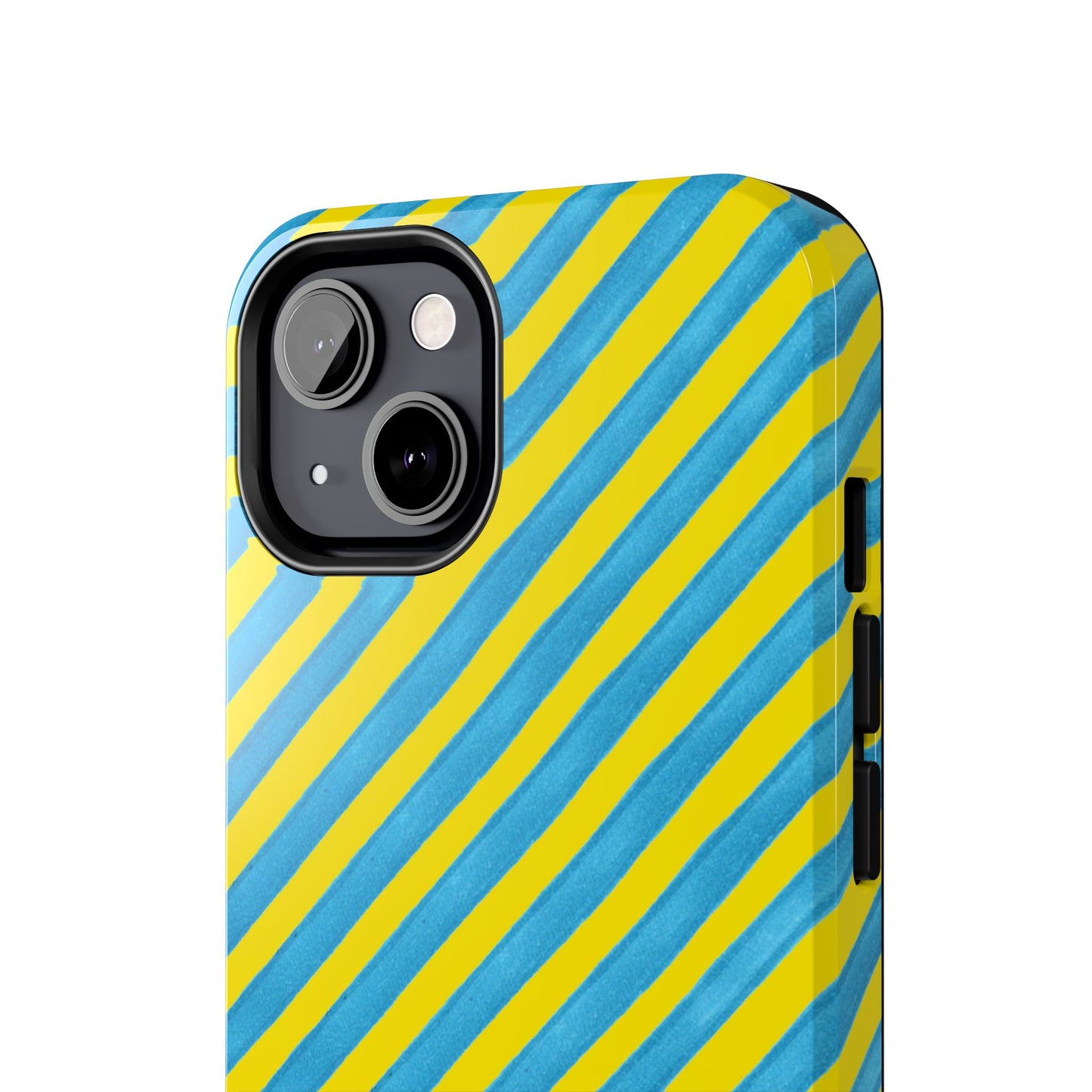 Bias Stripe Turquoise / Yellow Phone Case