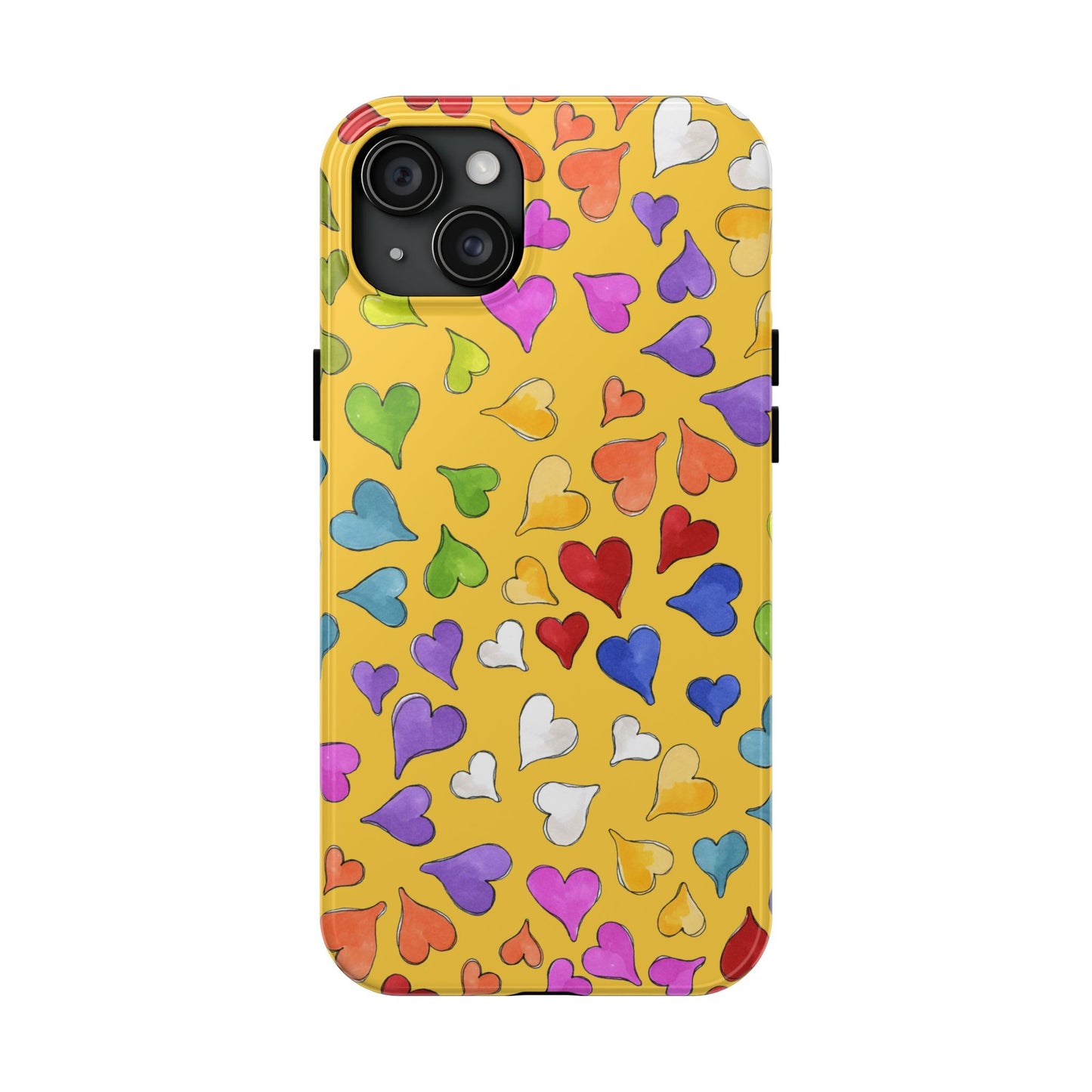 Happy Hearts Yellow Phone Case