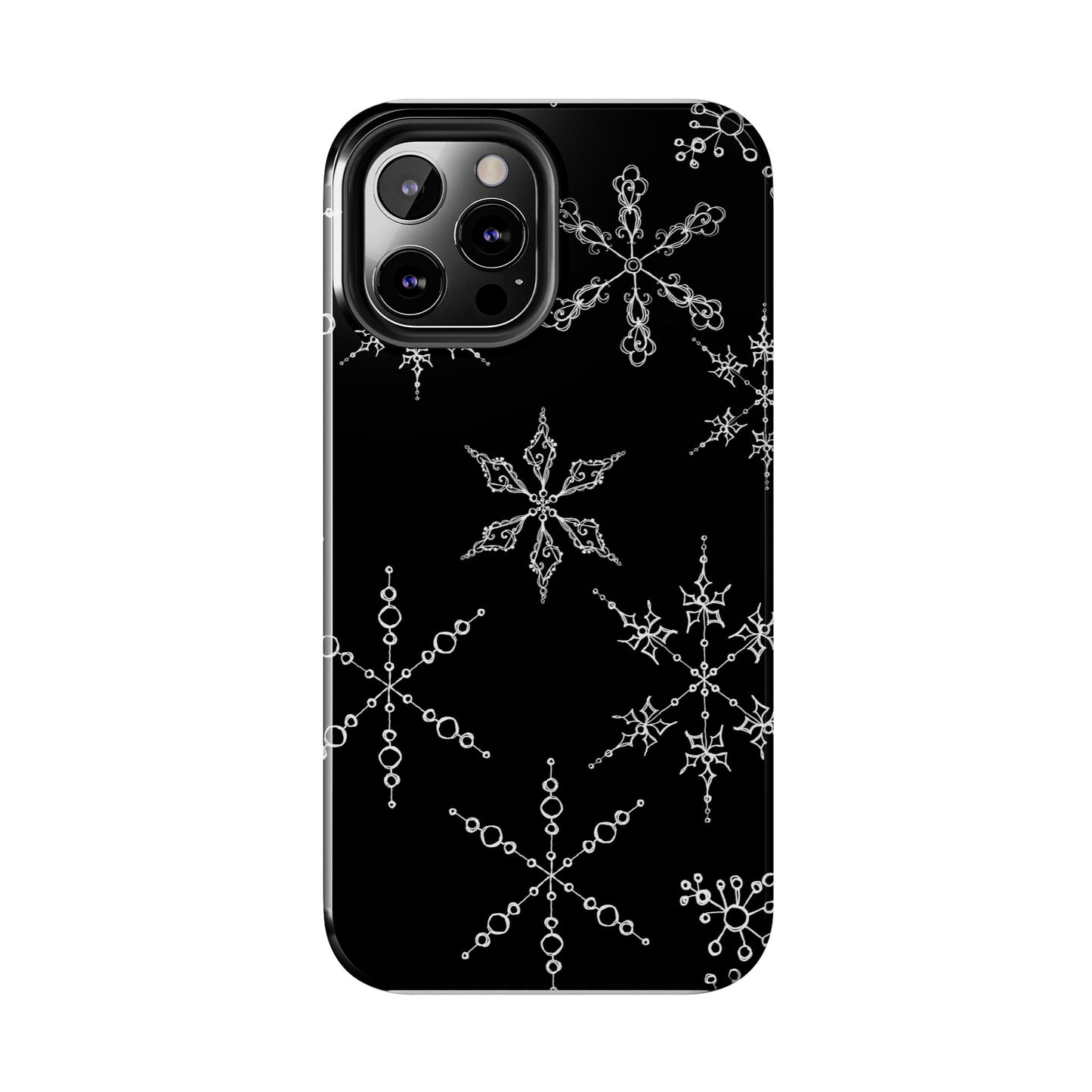 Snowflakes Black Phone Case