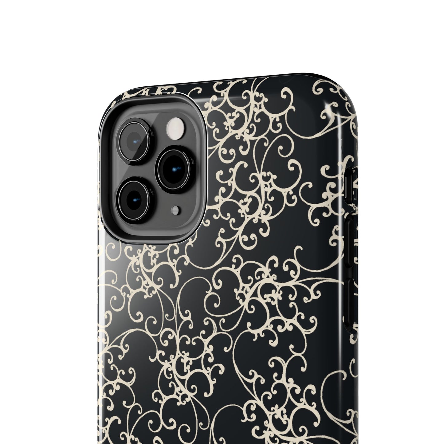 Elegant Scroll Black / Ivory Phone Case