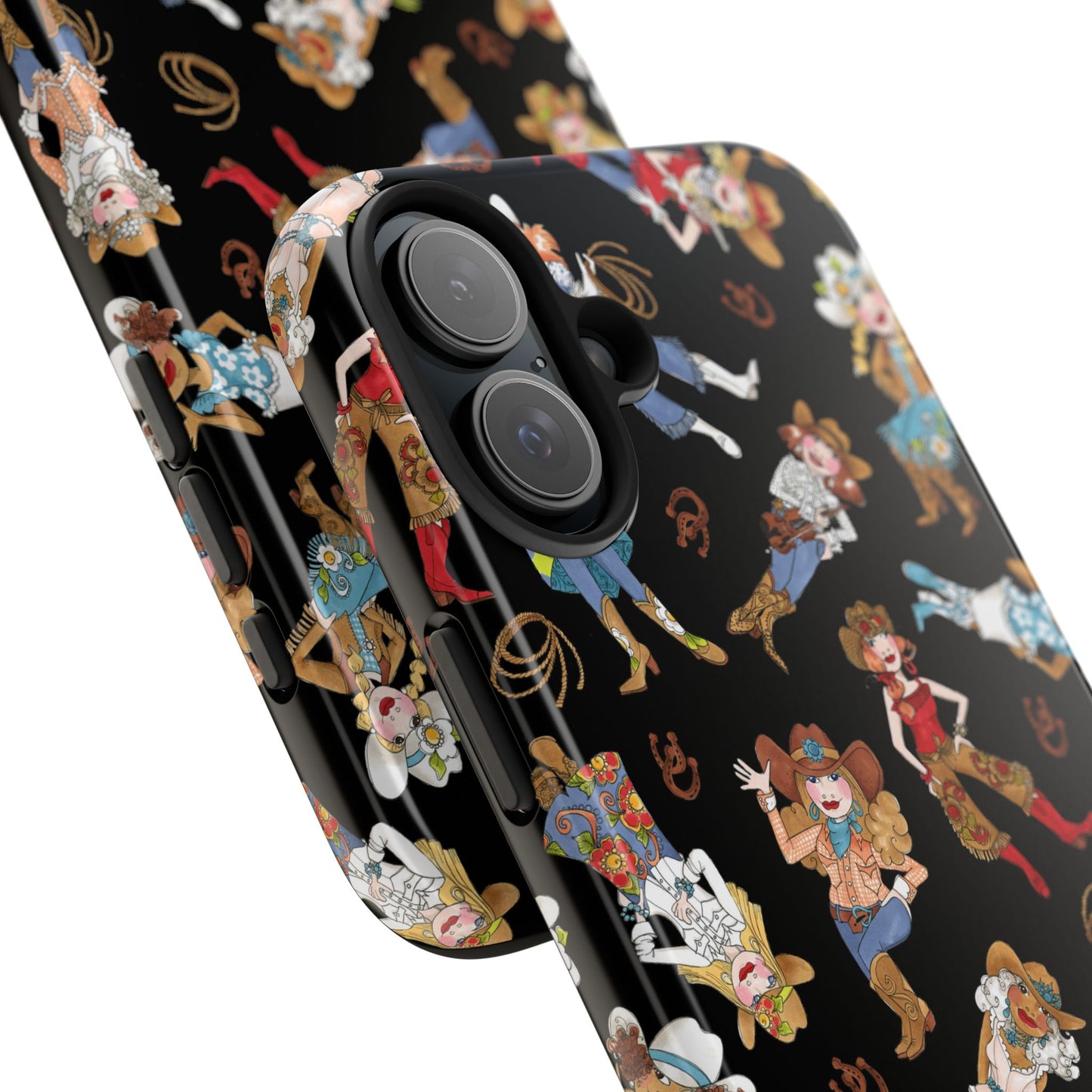 Tossed Cowgirls Black Phone Case