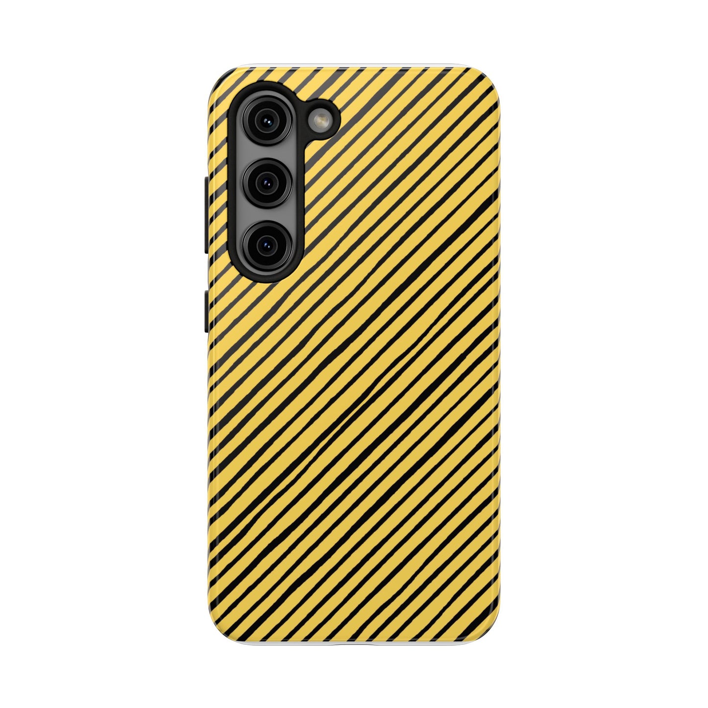 Quirky Bias Stripe Yellow / Black Phone Case