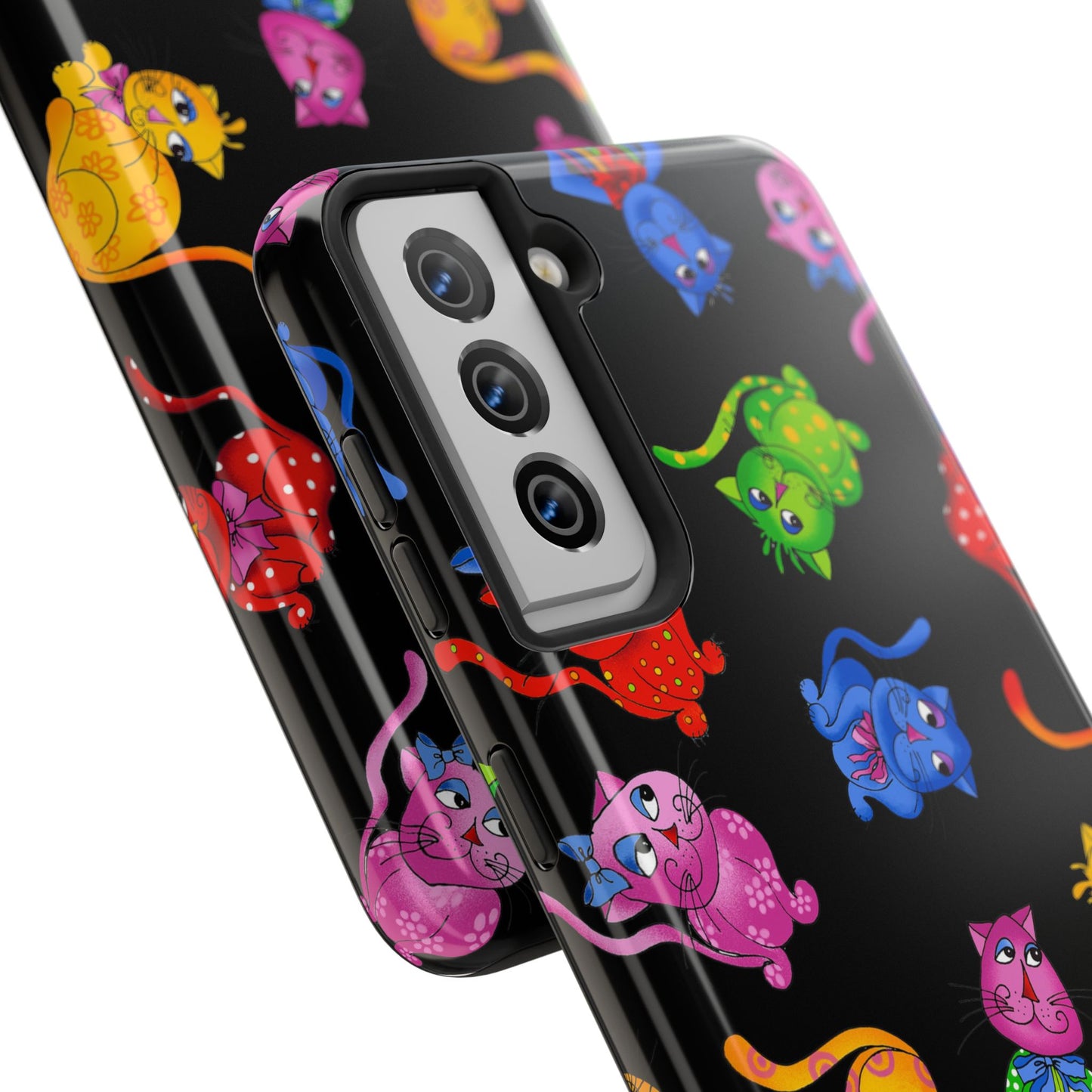 Tossed Cool Cats Black Phone Case