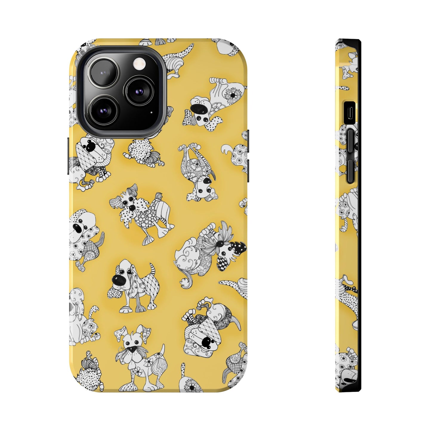 Doodle Dogs Yellow Phone Case