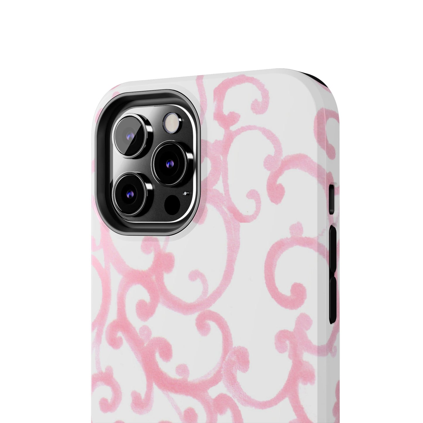 Scrollie White / Pink Phone Case
